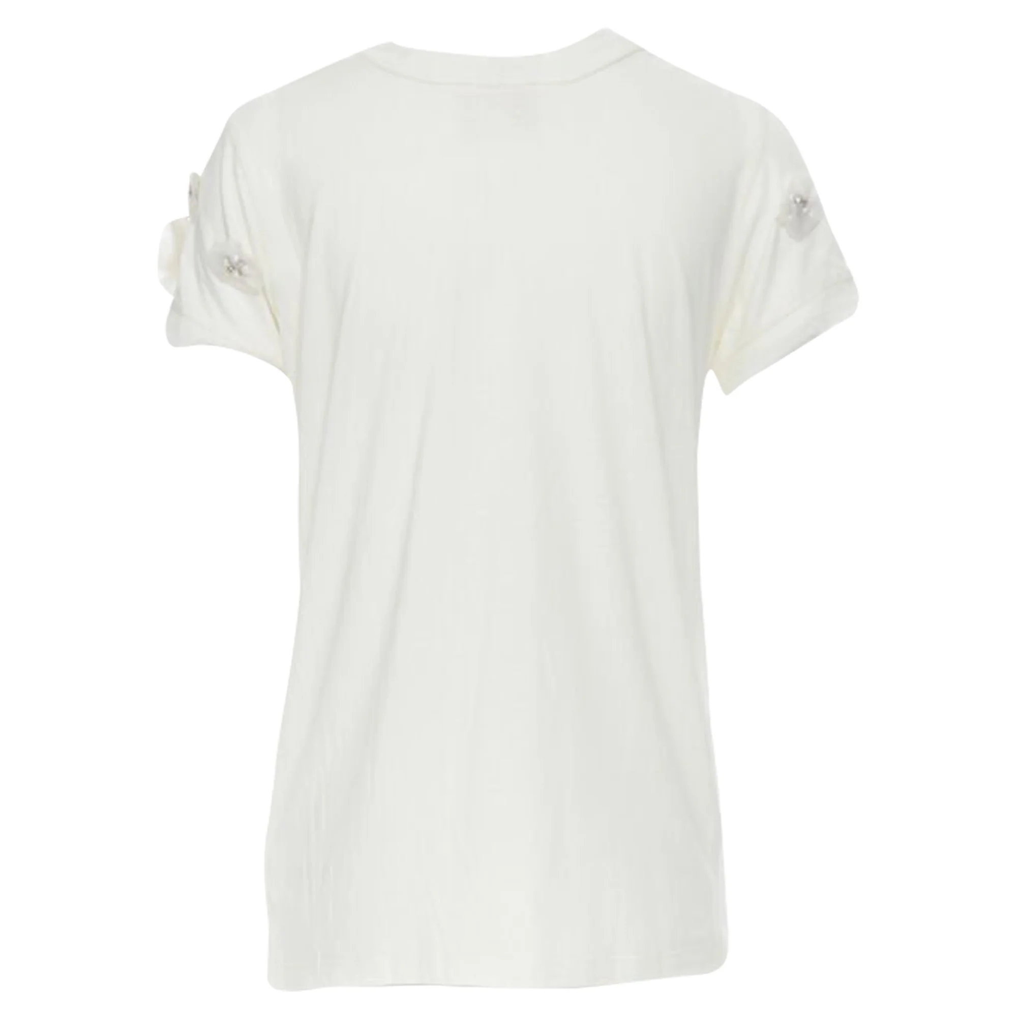 Women's Lanvin Alber Elbaz Collection silk pearl flower t-shirt - Image 5