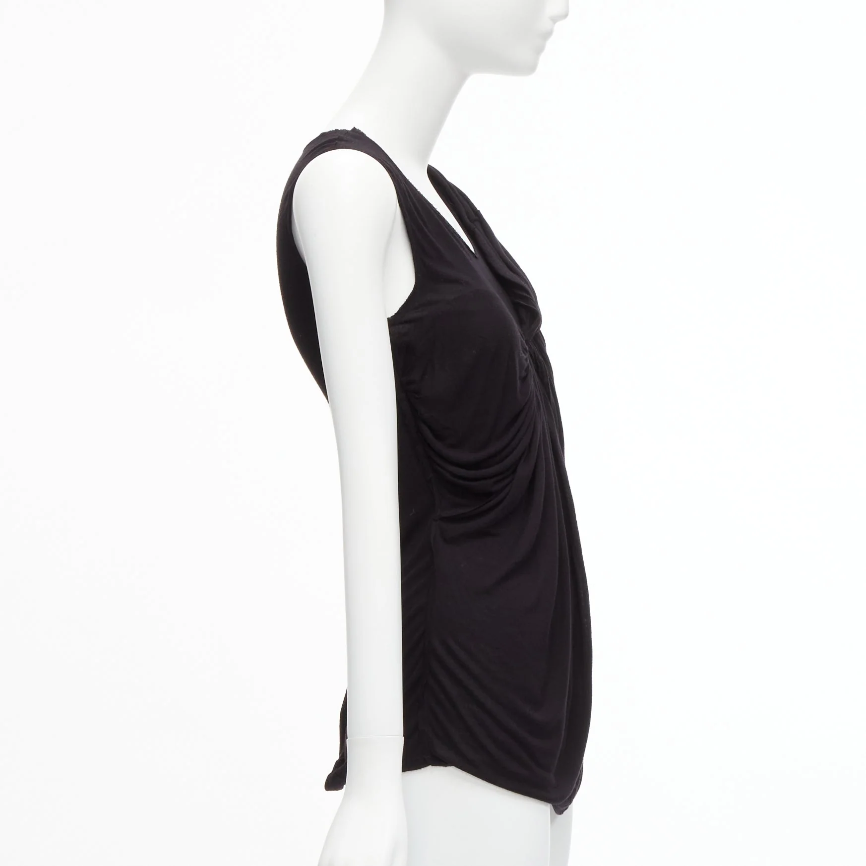 Women's Lanvin asymmetric draped scoop neck sleeveless tank top - Image 4