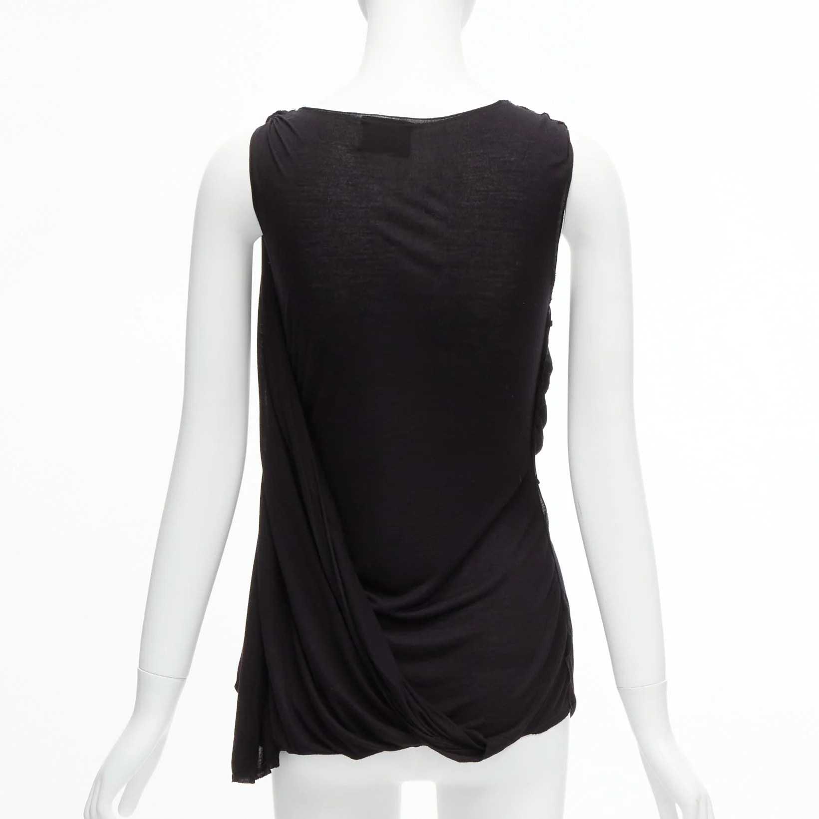 Women's Lanvin asymmetric draped scoop neck sleeveless tank top - Image 5