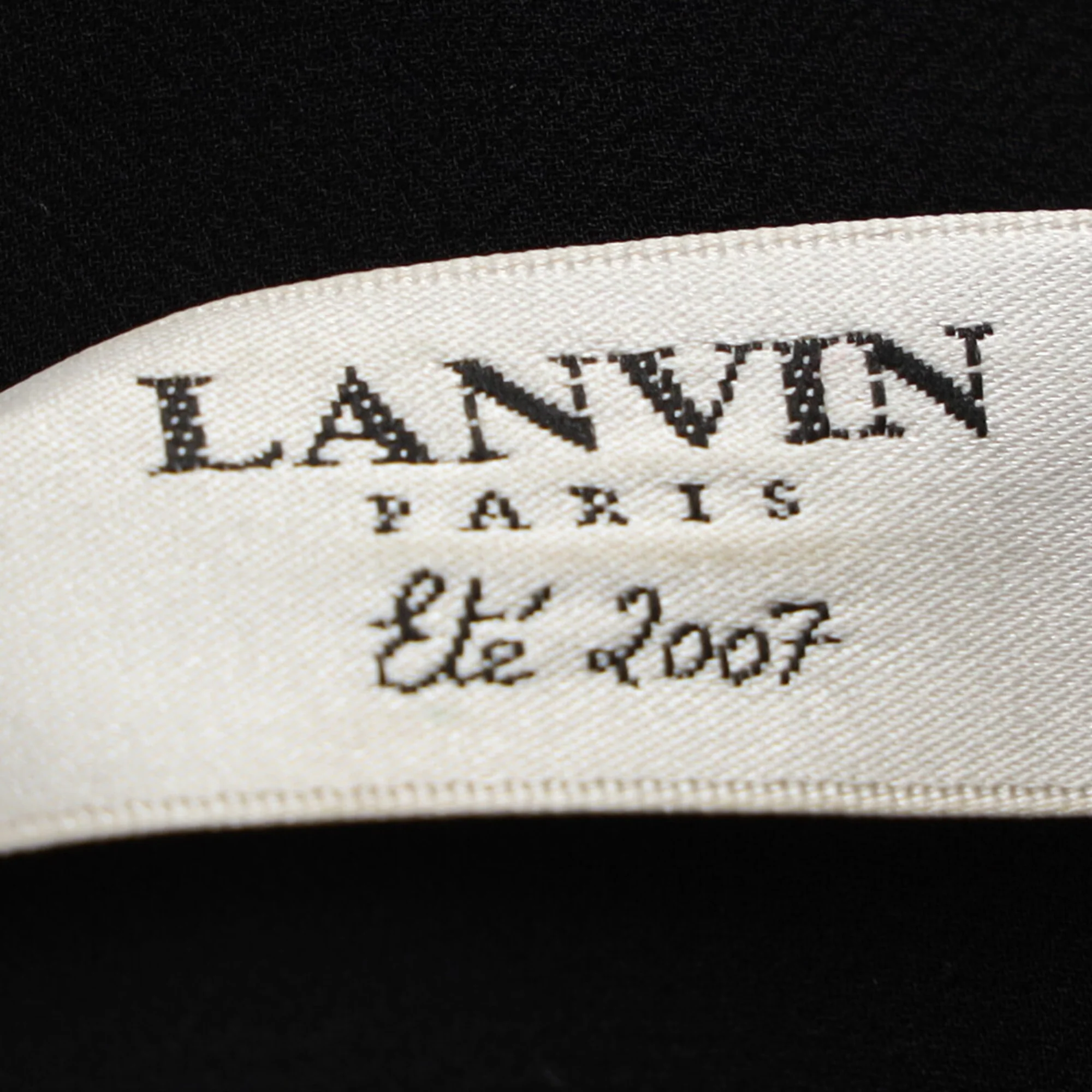 Women's Lanvin Crystal Beaded Bib Mini Dress in Black Viscose - Image 4