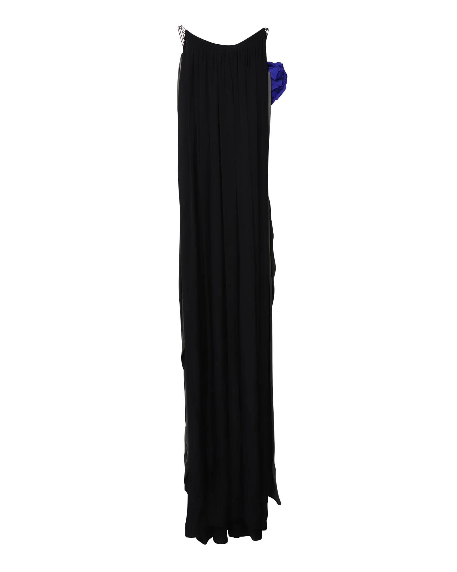 Women's Lanvin Flower Applique Evening Dress in Black Silk - Image 4
