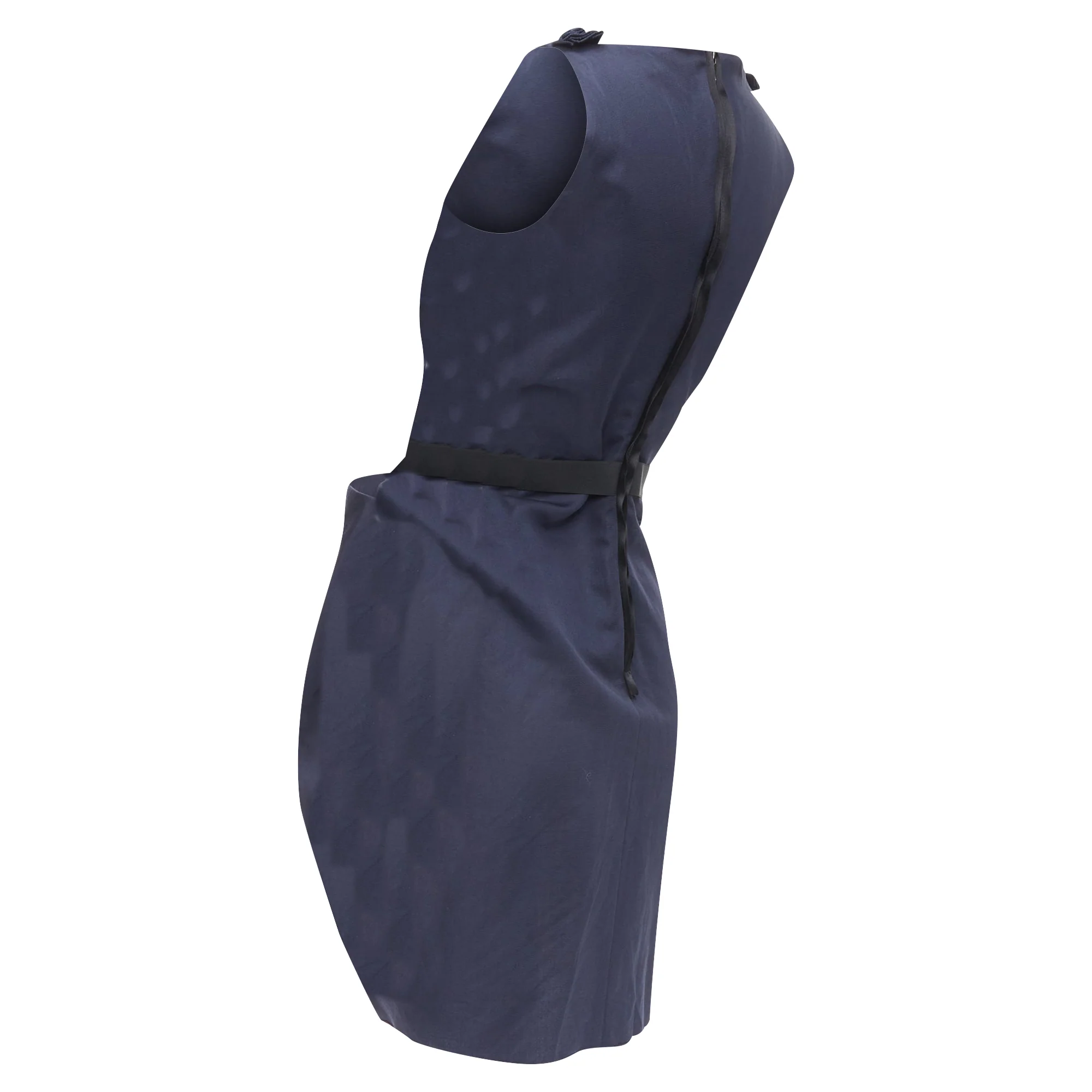 Women's Lanvin ramie cotton drape belted mini dress - Image 6