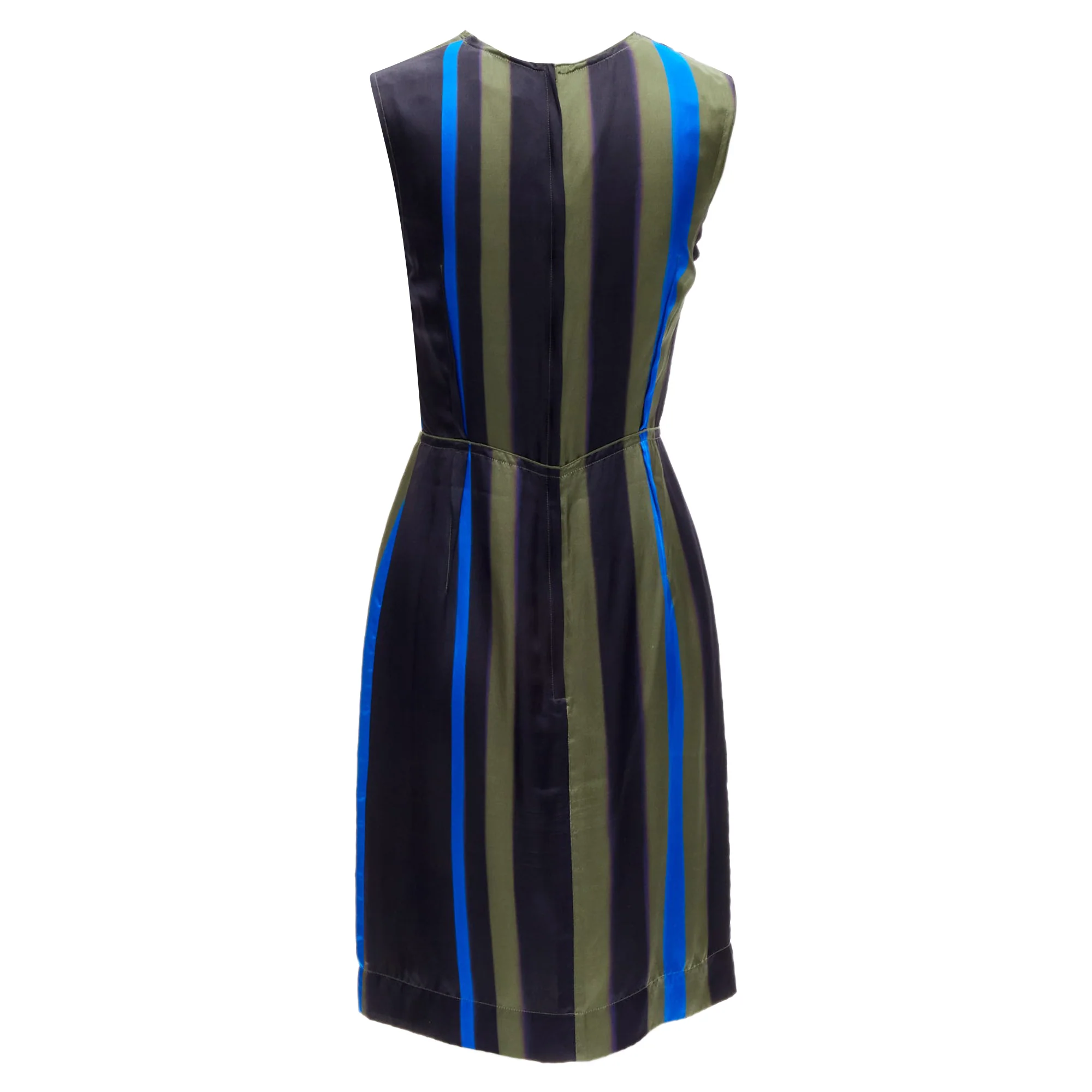 Women's Lanvin silk abstract inverted darts dress - Image 2