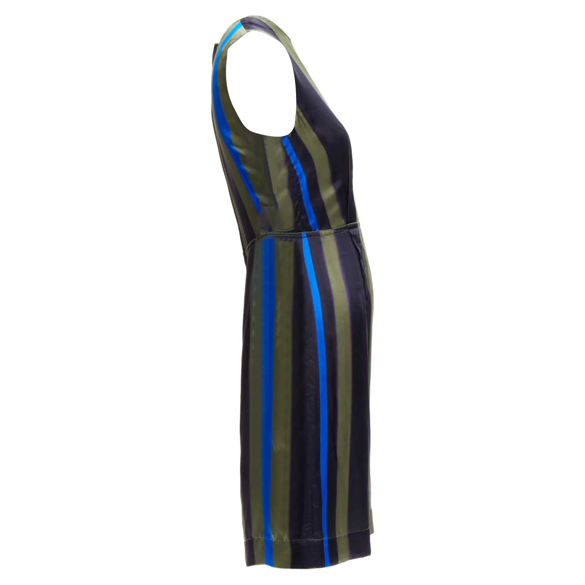 Women's Lanvin silk abstract inverted darts dress - Image 4