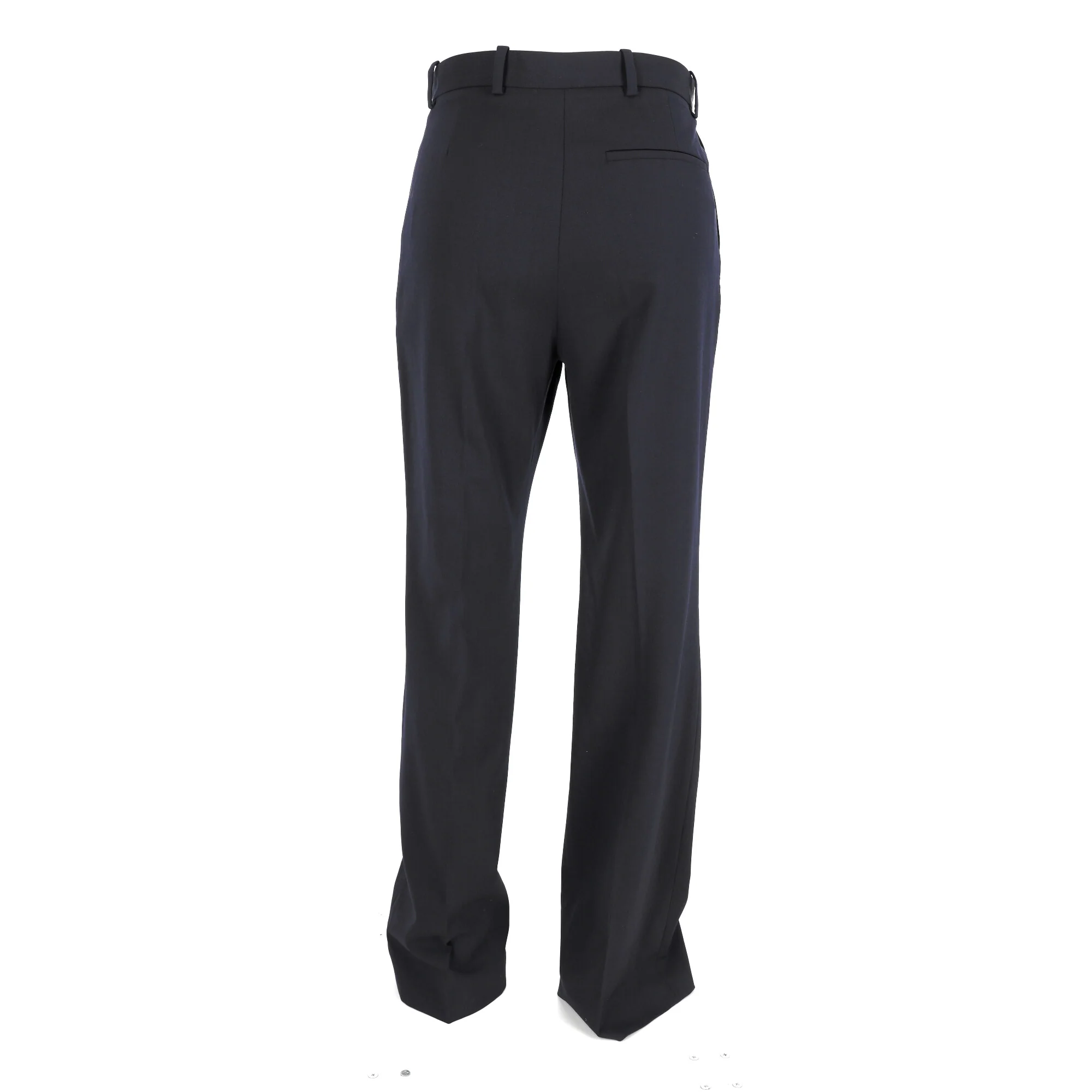 Women's Lanvin Straight Leg Trousers in Navy Blue Wool - Image 8