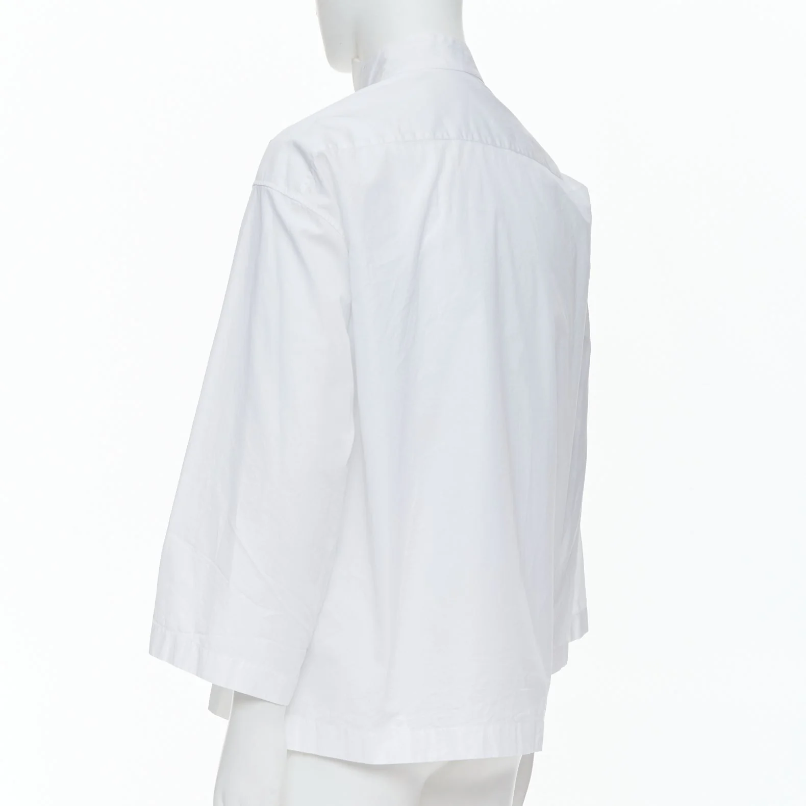 Women's Loewe Cotton Asymmetric Collar Cropped Sleeve Boxy Shirt - Image 6