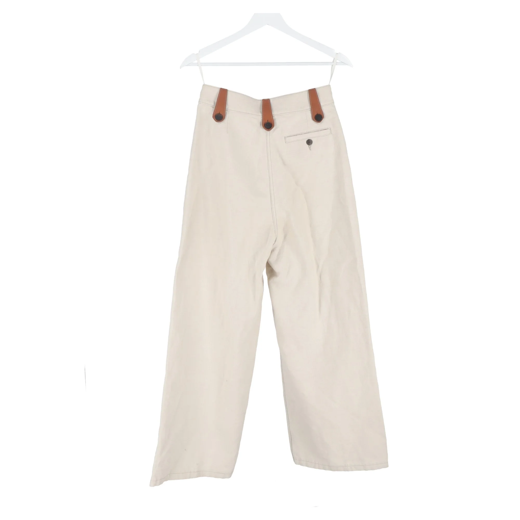 Women's  Loewe Wide-Leg Trousers in Cream Cotton - Image 5
