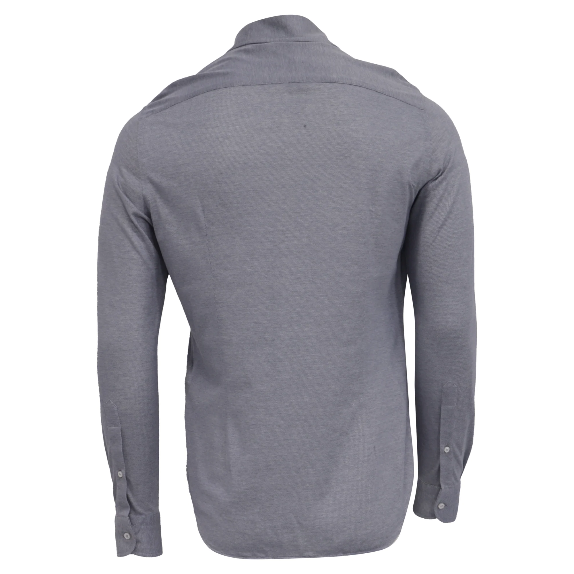 Men's Loro Piana Button-Down Long Sleeve Shirt in Grey Cotton - Image 4