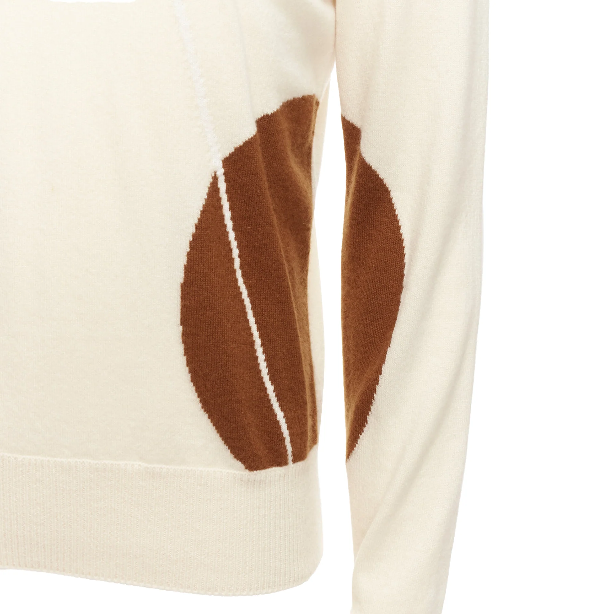 Men's Loro Piana cashmere cream abstract graphic sweater - Image 2