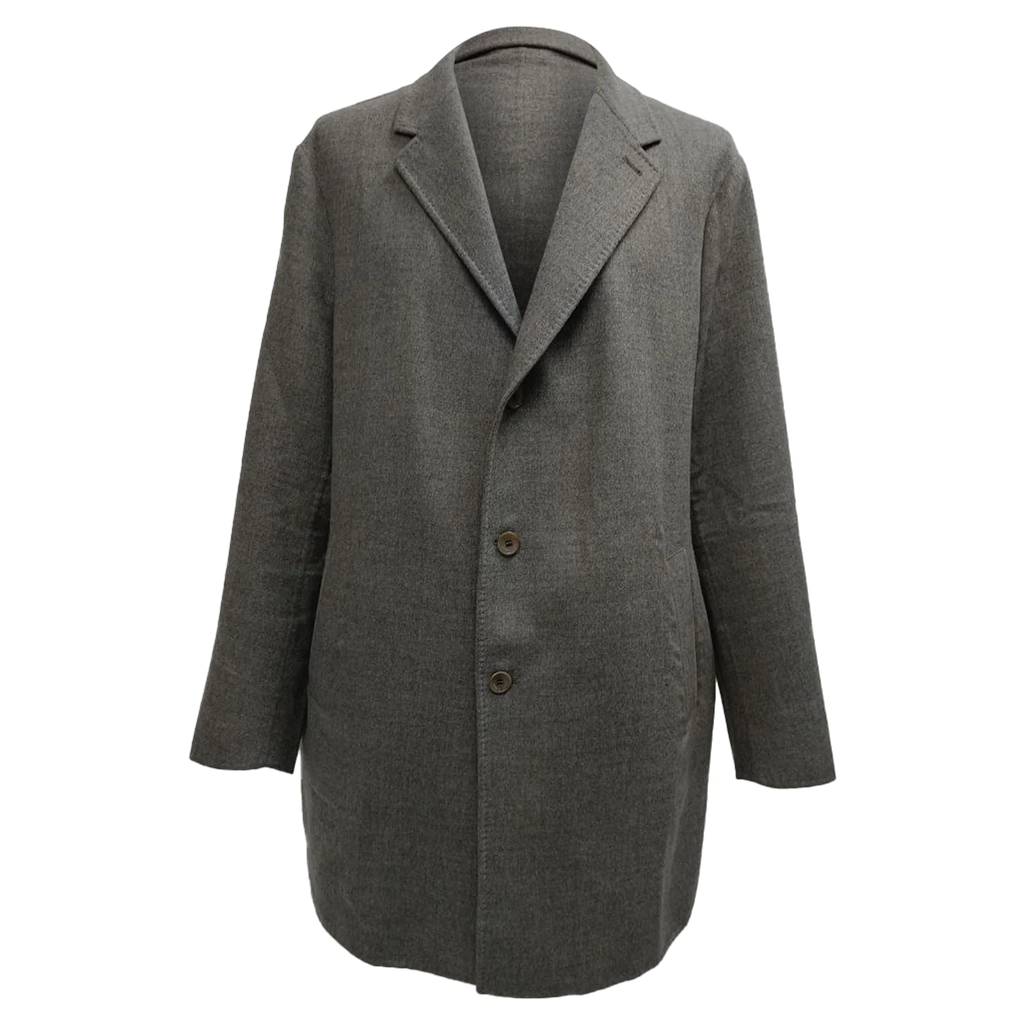 Men's Loro Piana Long Coat in Grey Cashmere