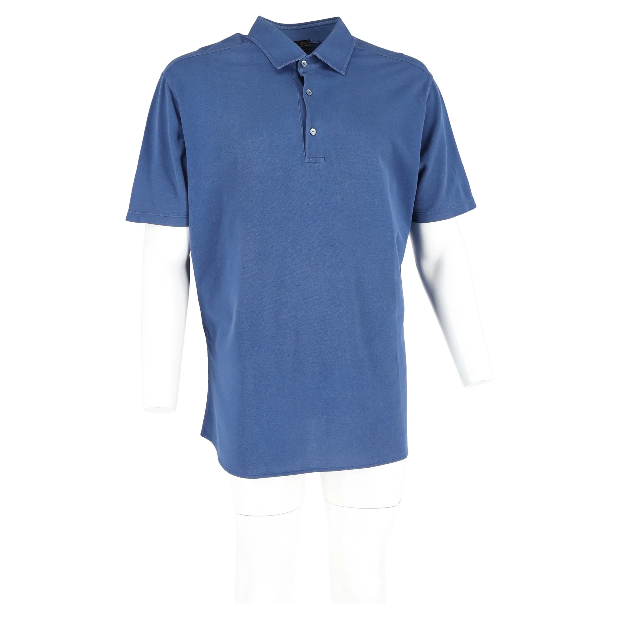 Men's Loro Piana Polo Shirt in Blue Cotton - Image 4