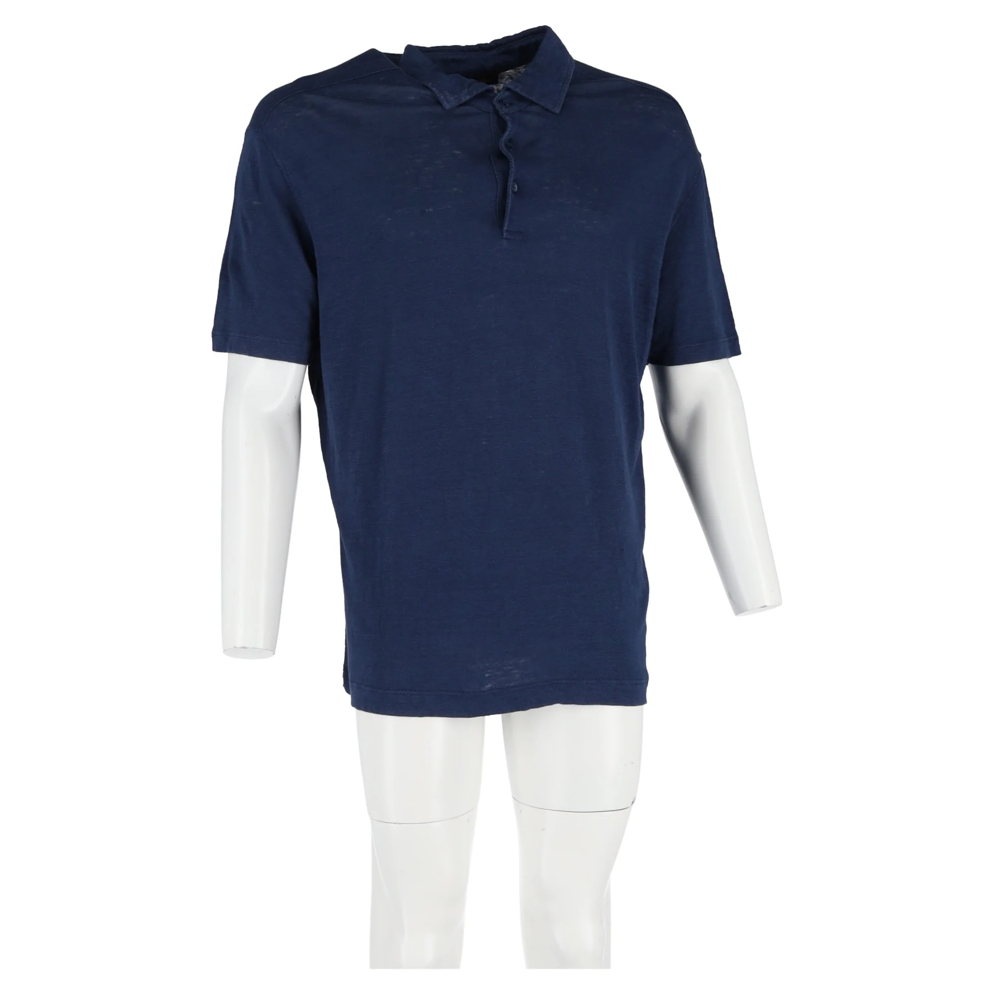 Men's Loro Piana Polo Shirt in Navy Blue Cotton - Image 4