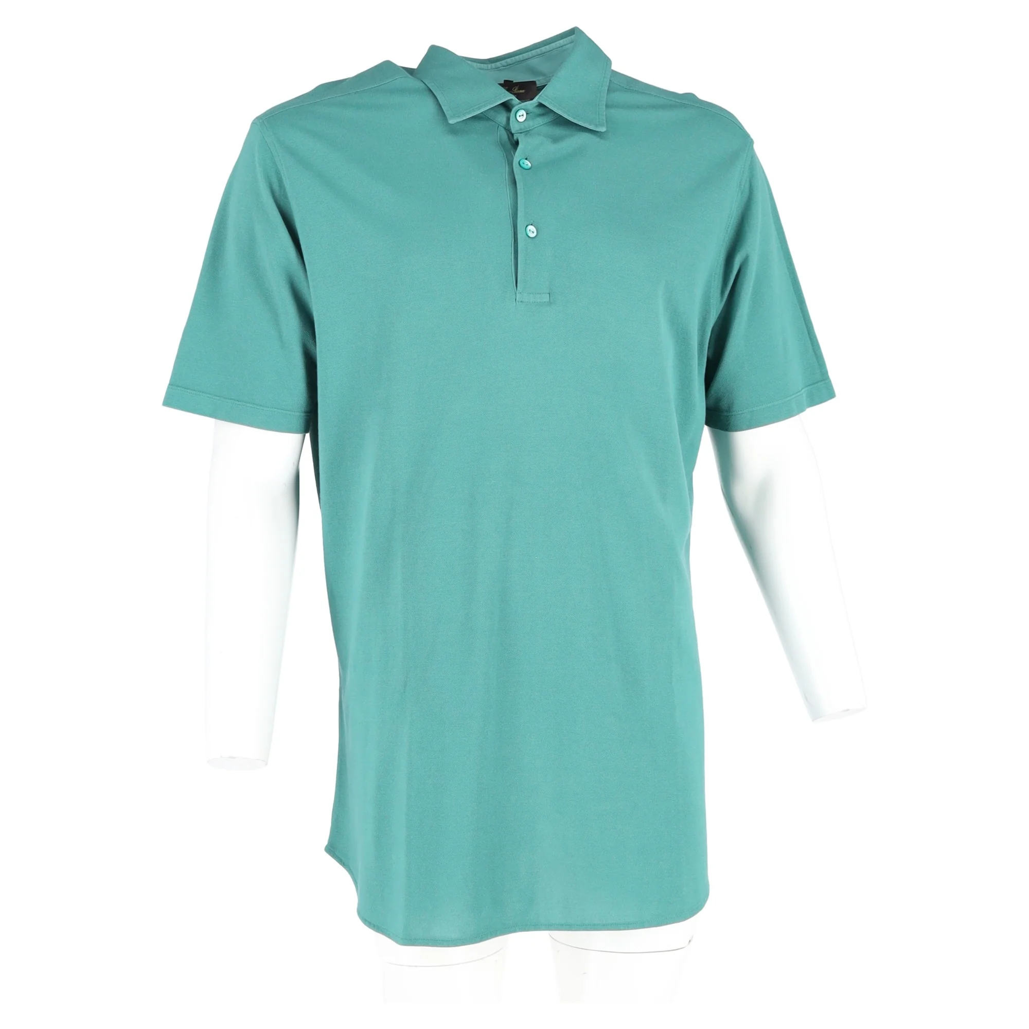 Men's Loro Piana Short Sleeve Polo Shirt in Green Cotton - Image 4