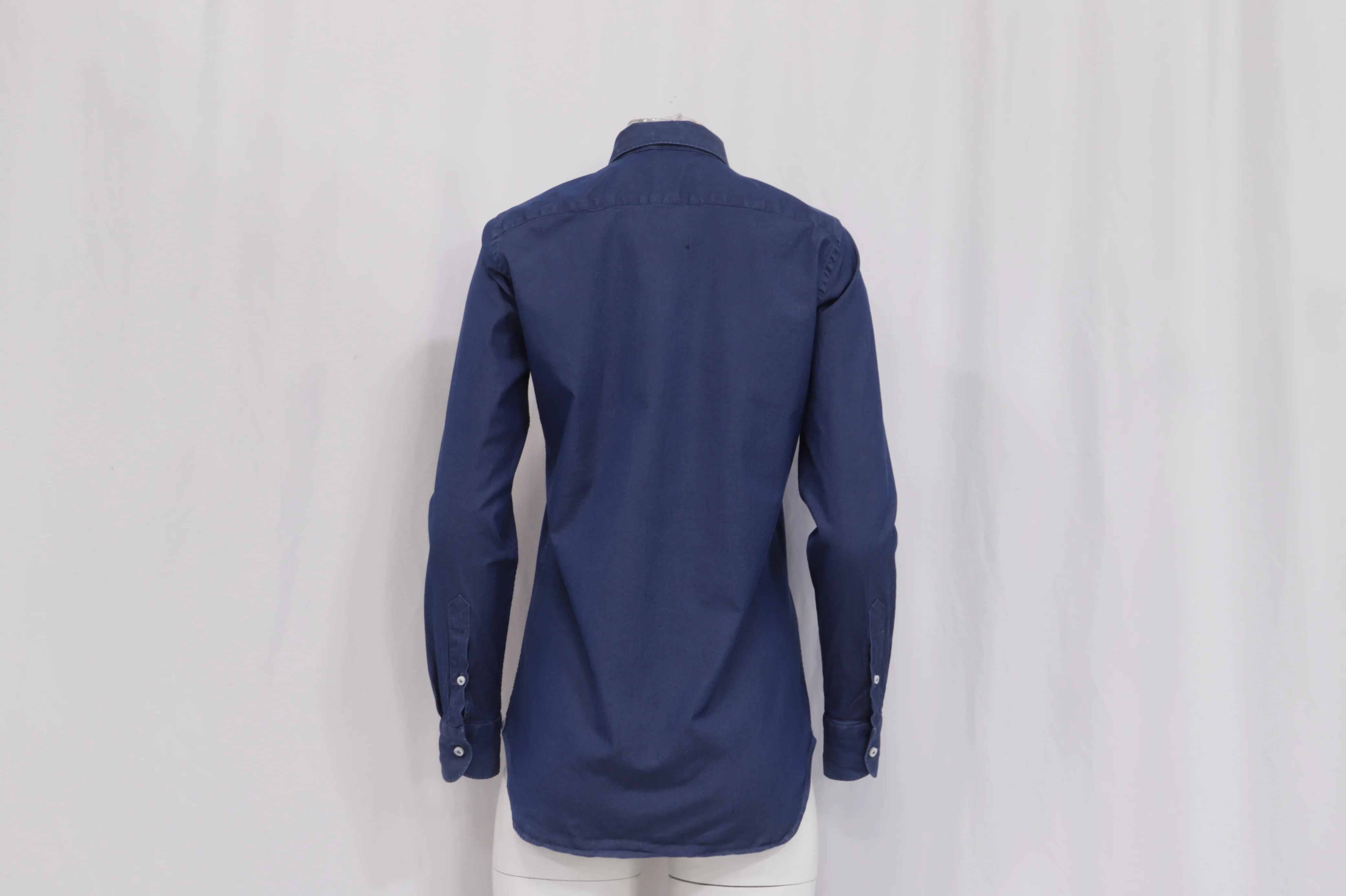 Women's  Loro Piana Button-Down Denim Shirt in Blue Cotton - Image 10