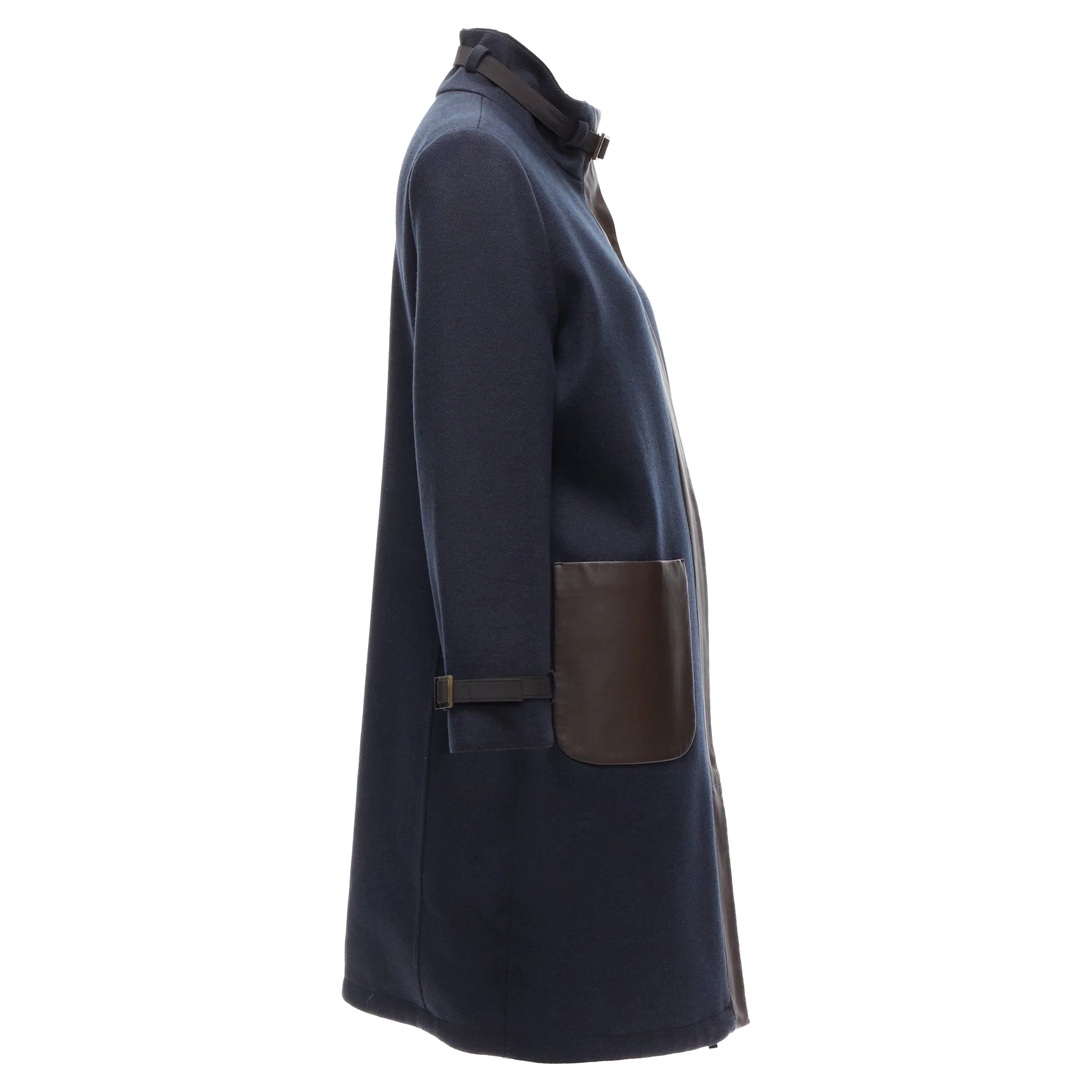 Women's Loro Piana Storm System Reversible Cashmere Wool Leather Trimmed Coat - Image 6