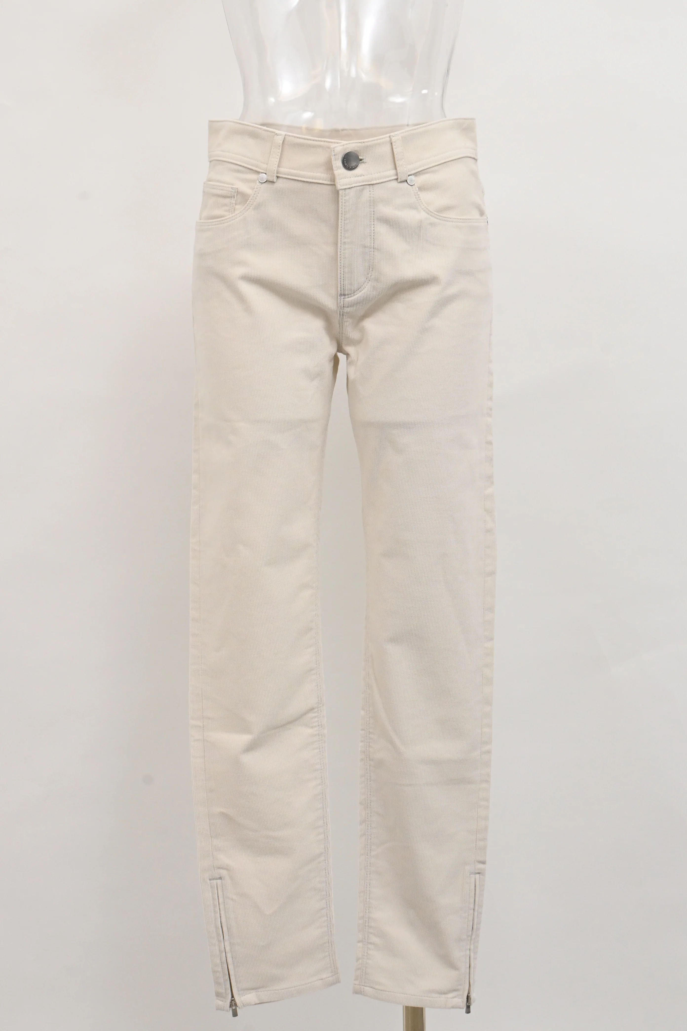 Women's Loro Piana Straight-Leg Pants in White Cotton - Image 5