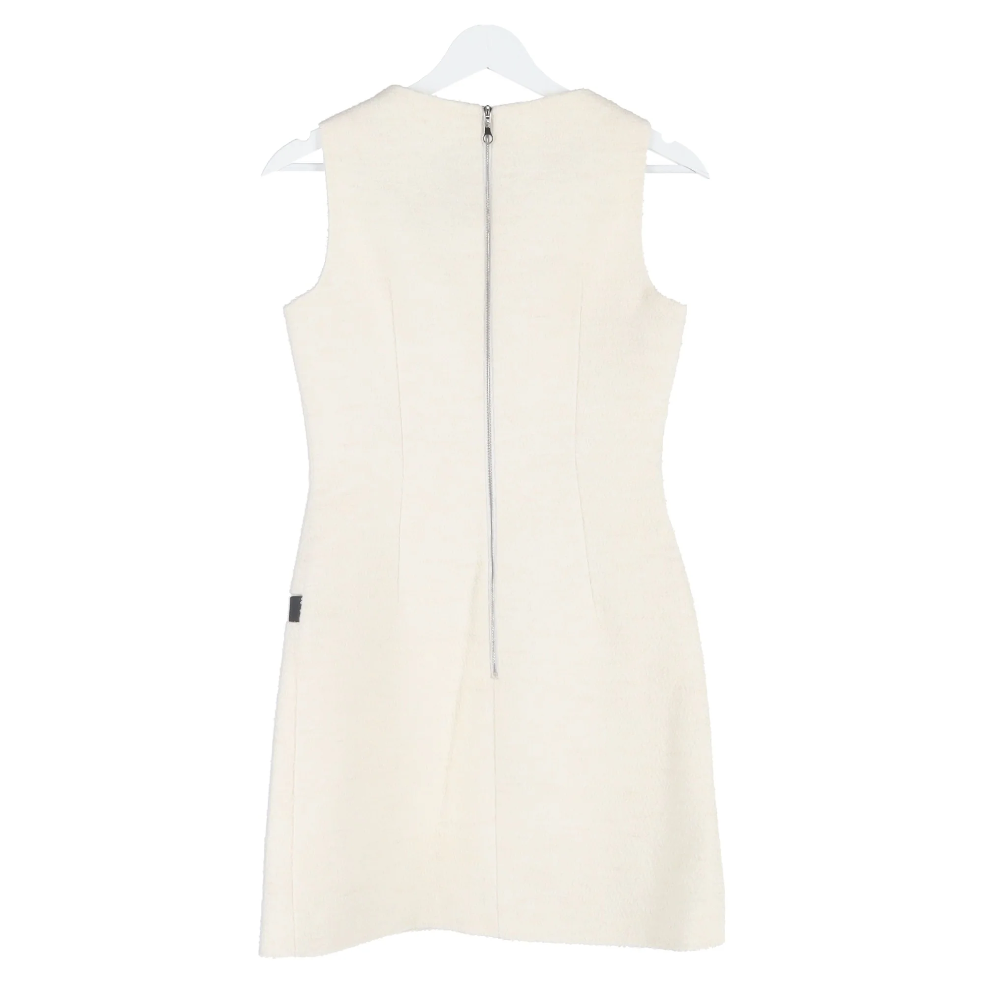 Women's Louis Vuitton Beaded Spiked Chain Embellished Mini Dress in White Cotton - Image 5