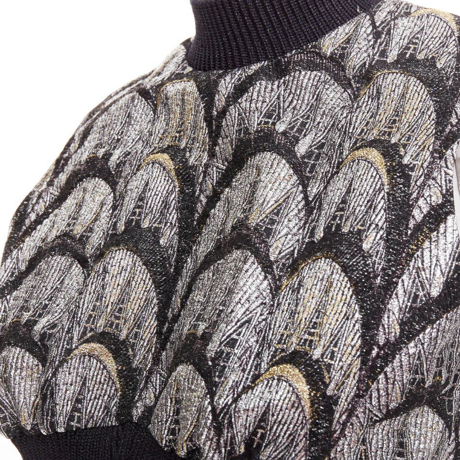 Women's Louis Vuitton Jacquard Crop metallic arch embroidered top - Image 2