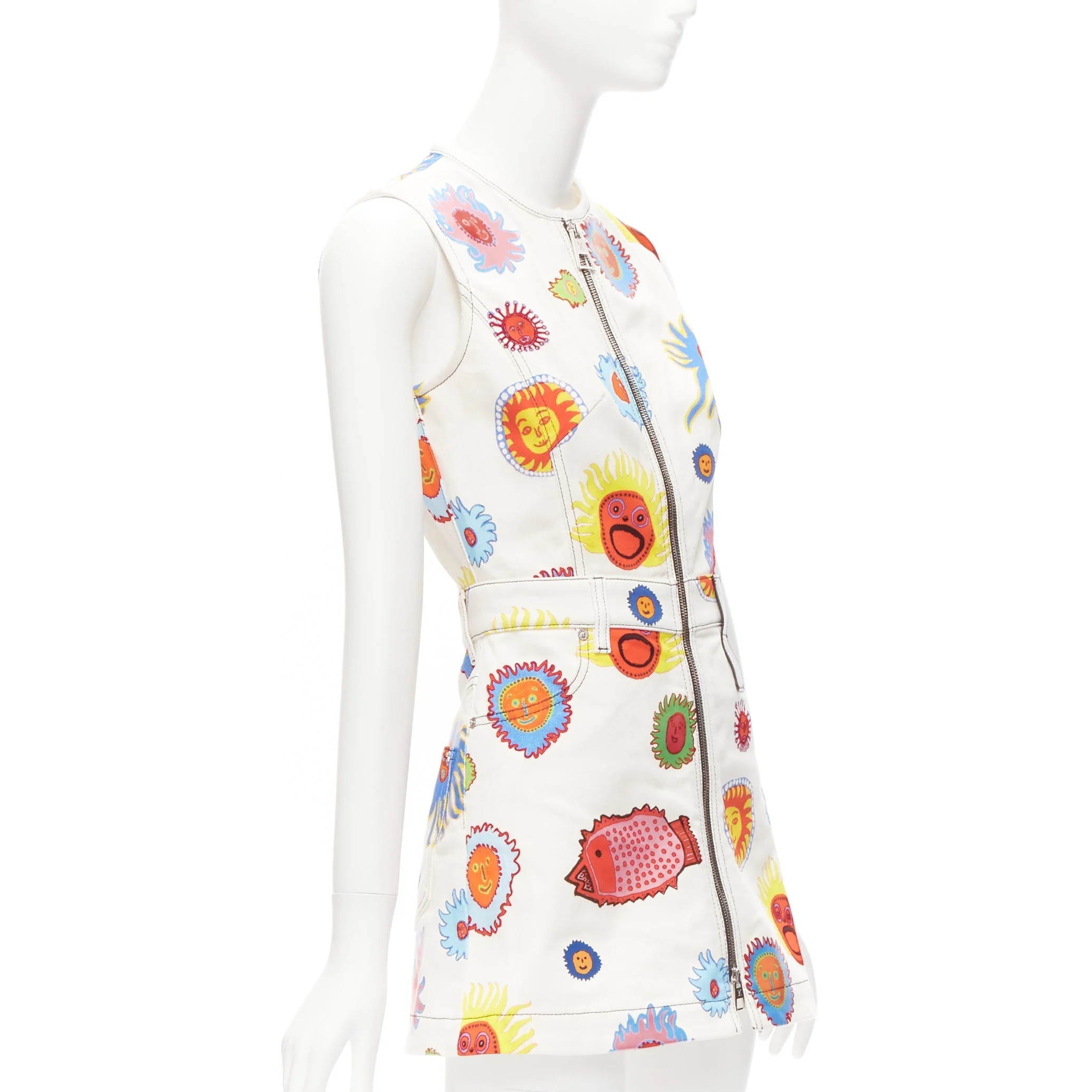 Women's Louis Vuitton yayoi kama sun faces denim monogram zip dress - Image 9