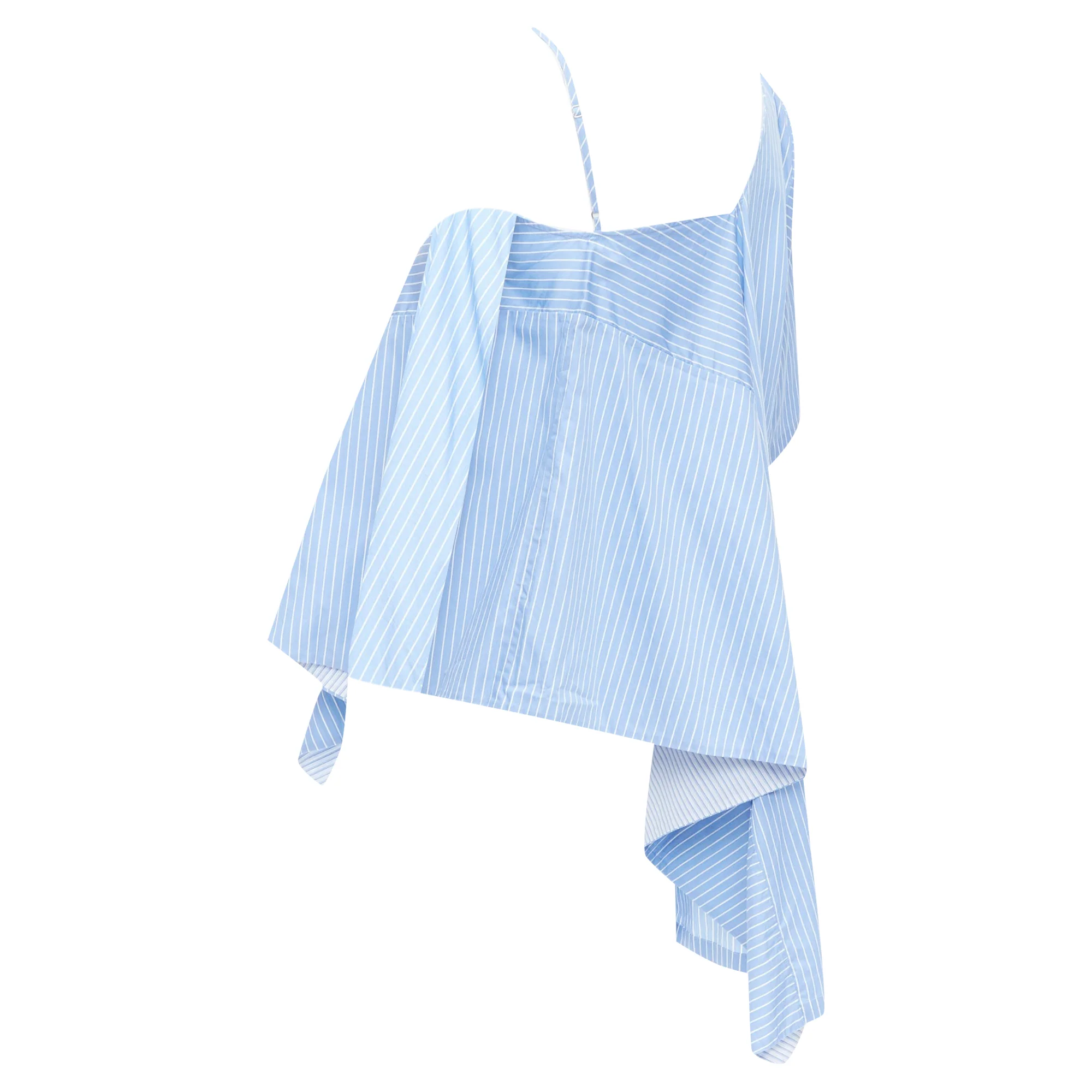 Women's Maison Margiela Cotton Striped Deconstructed Half Cami Top - Image 2