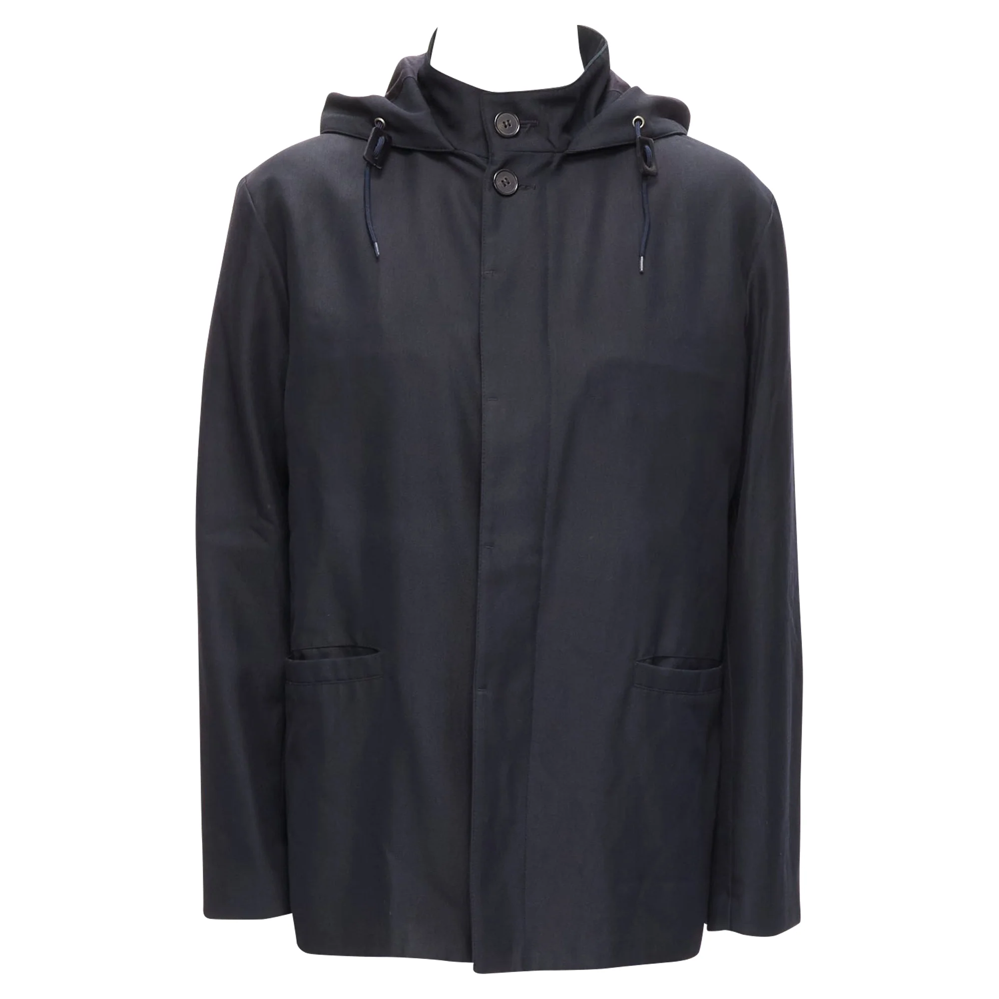 Men's Marni wool leather stopper hooded concealed buttons parka jacket - Image 3