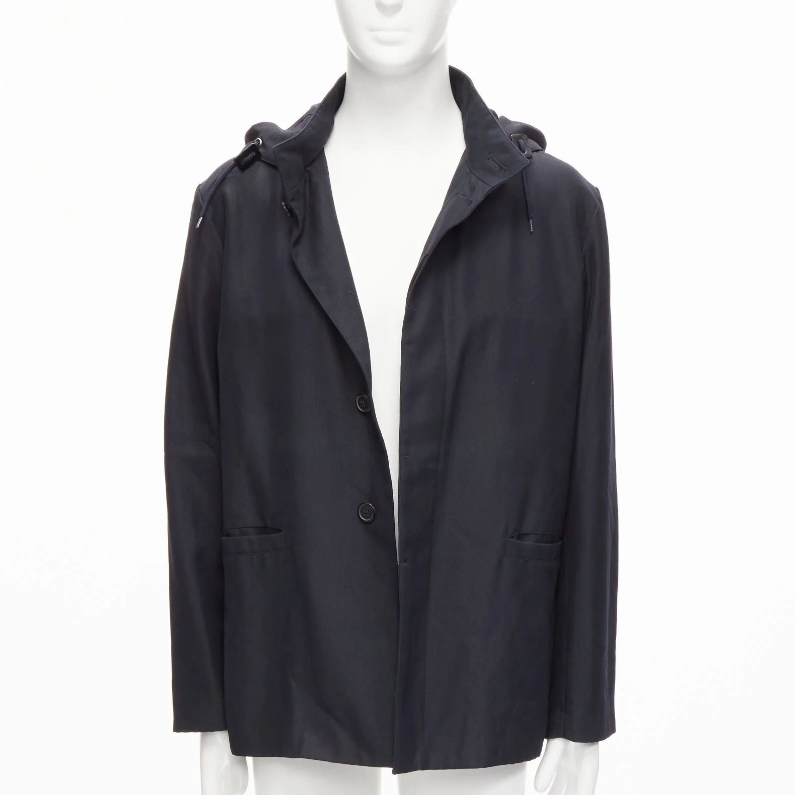 Men's Marni wool leather stopper hooded concealed buttons parka jacket - Image 7