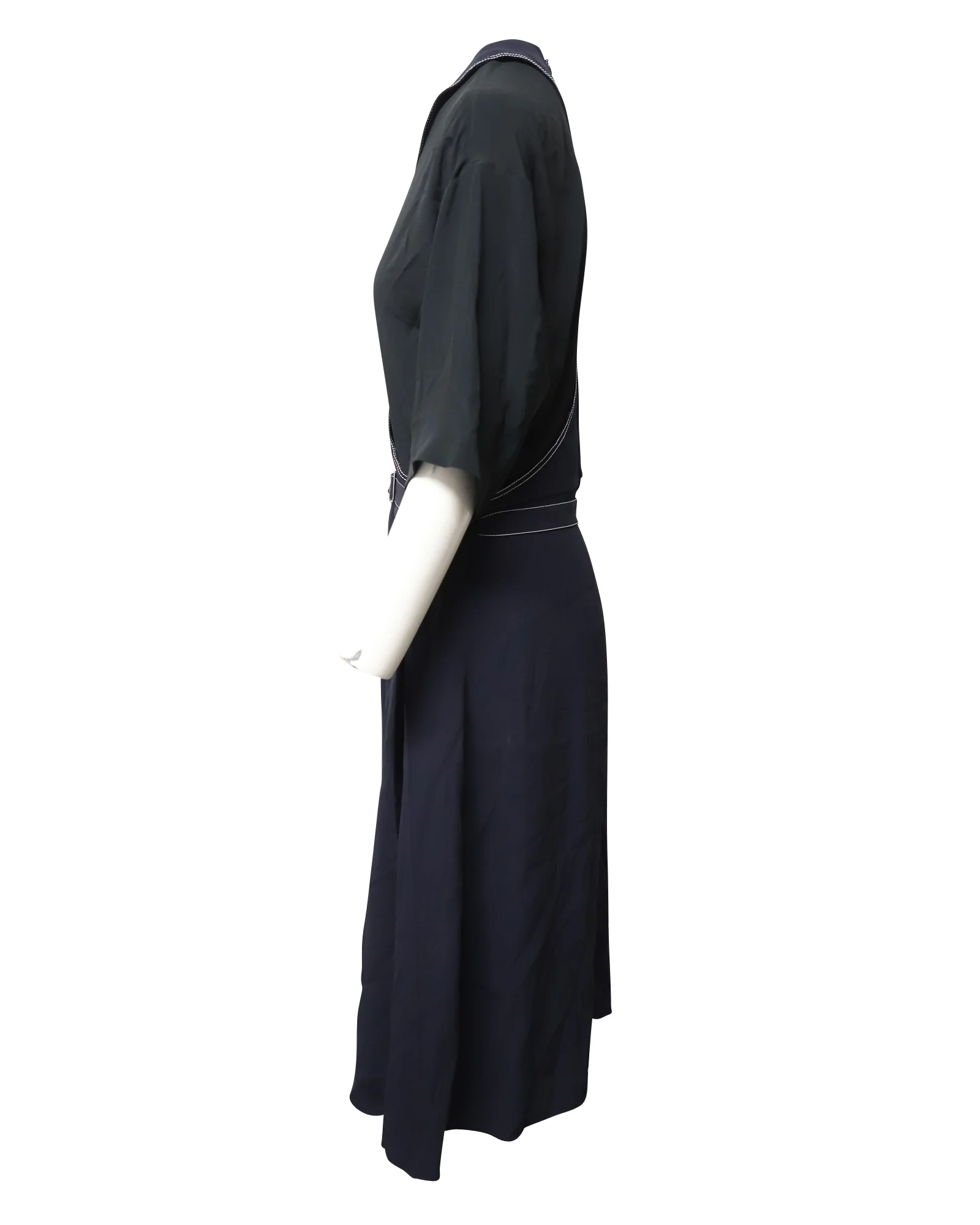 Women's Marni Contrast Stitch Paneled Dress in Multicolor Viscose - Image 2
