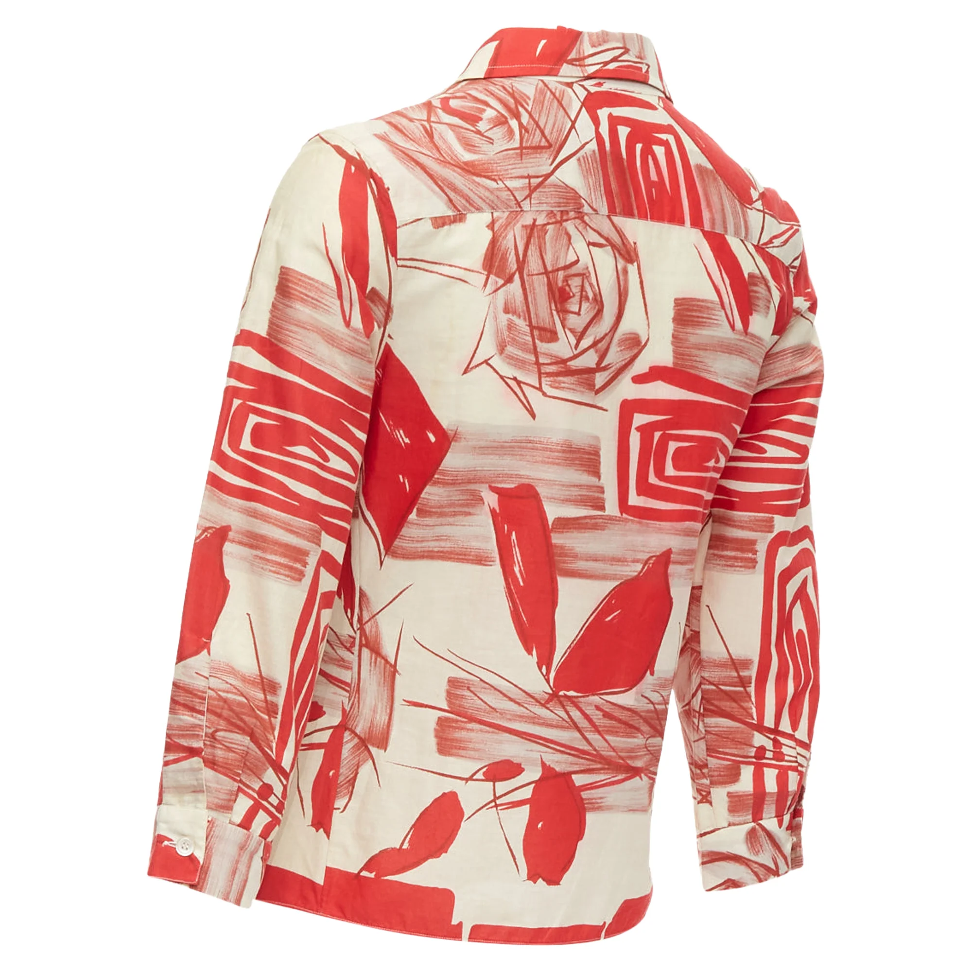 Women's Marni Cotton Abstract Floral Print Crop Shirt - Image 6