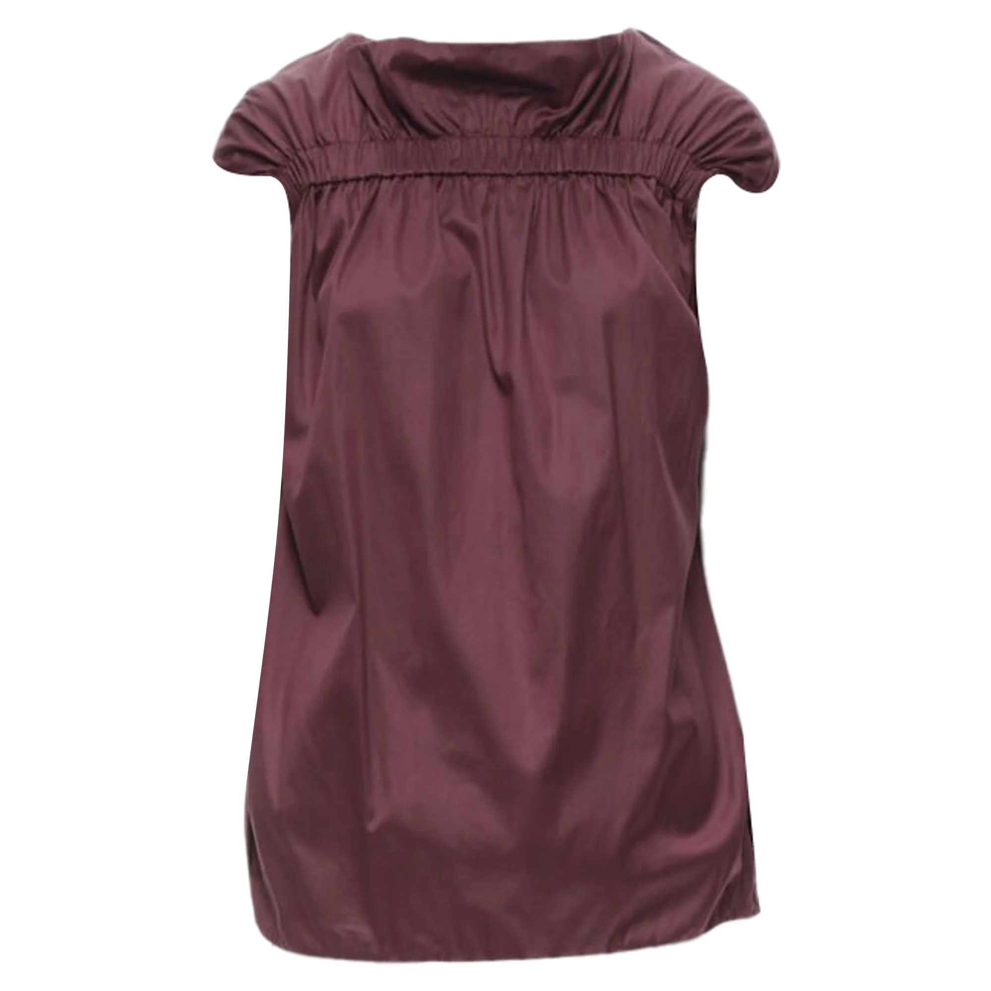 Women's Marni cotton elasticated ruched cap sleeve boxy top