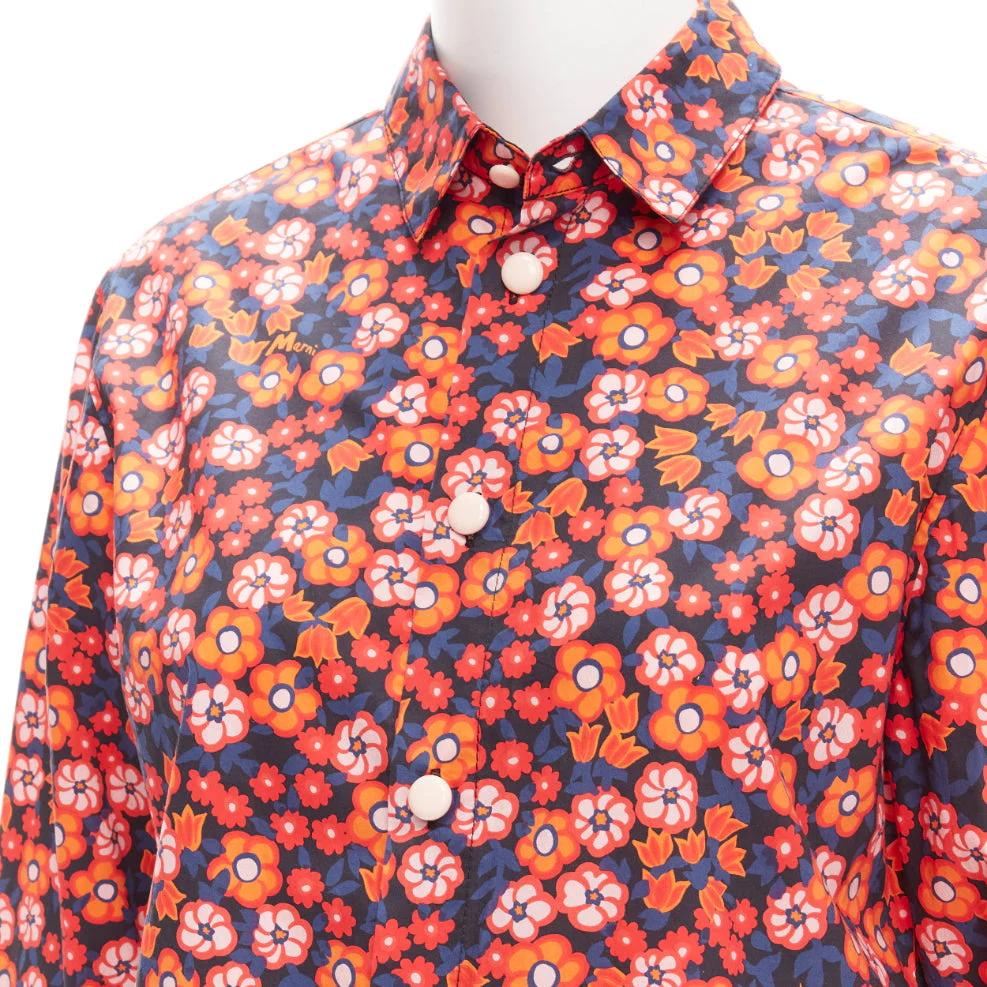 Women's Marni cotton floral print long sleeve shirt top - Image 8