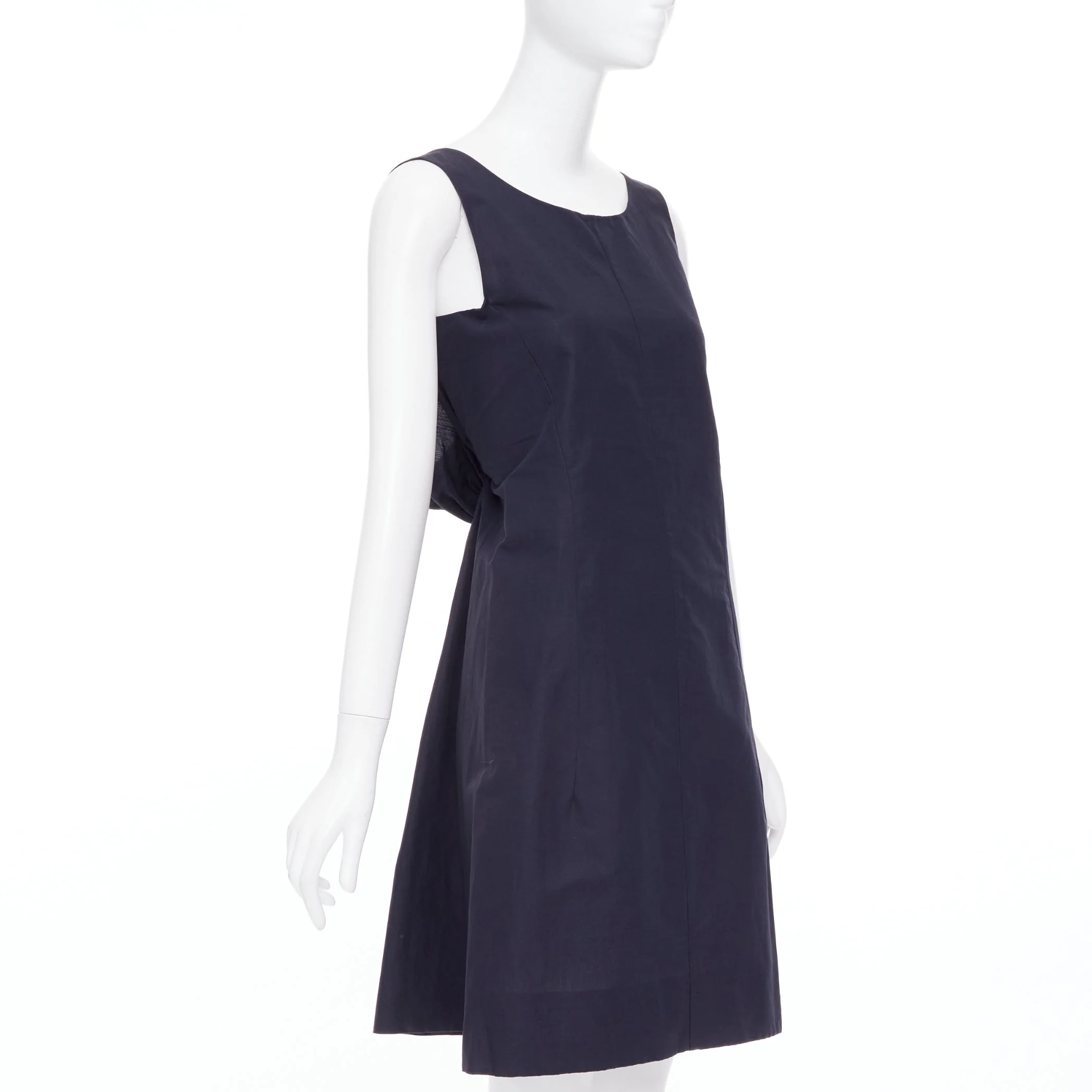 Women's Marni cotton linen blend dipped cowl neck back shift dress