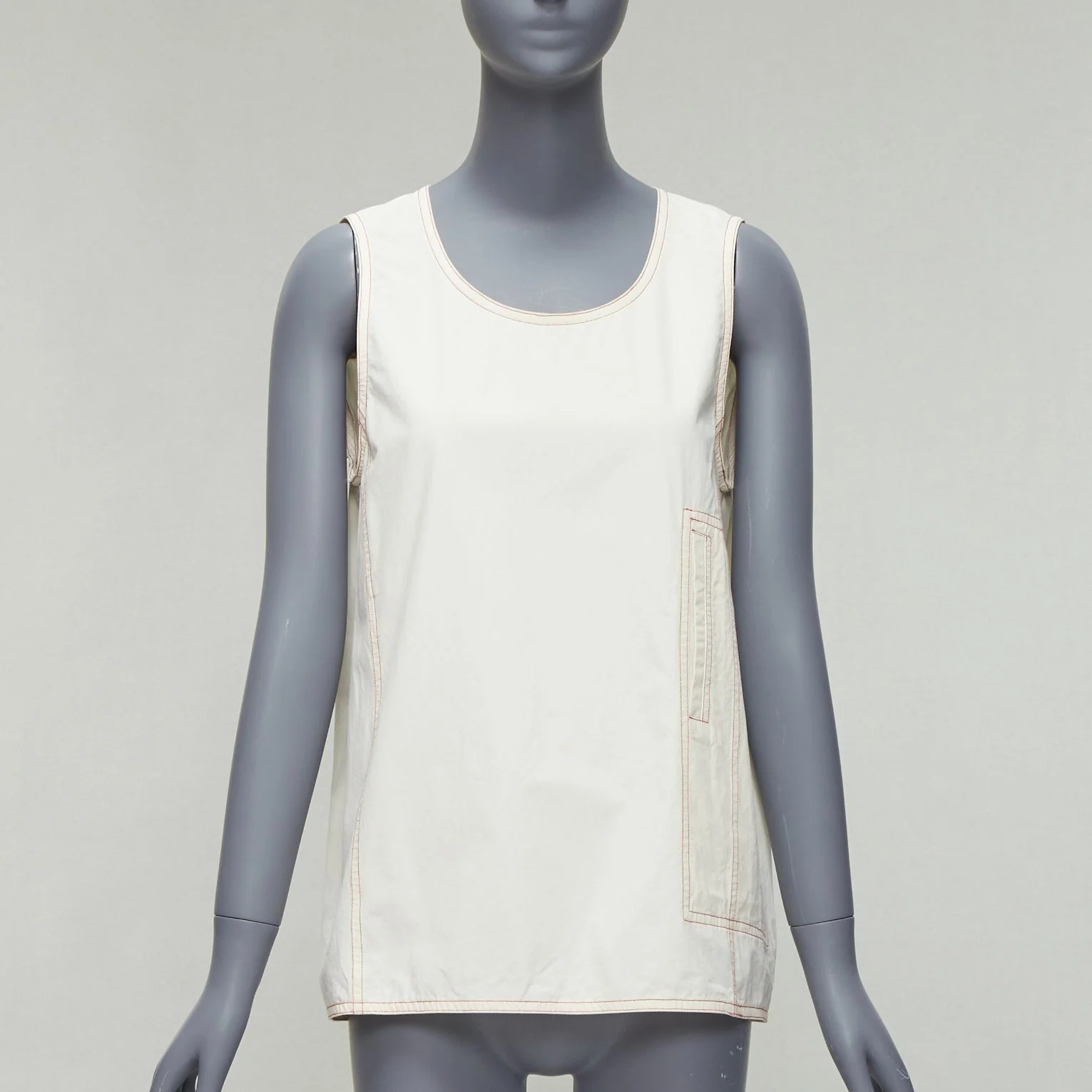 Women's Marni cotton overstitch boxy scoop neck utility vest - Image 7
