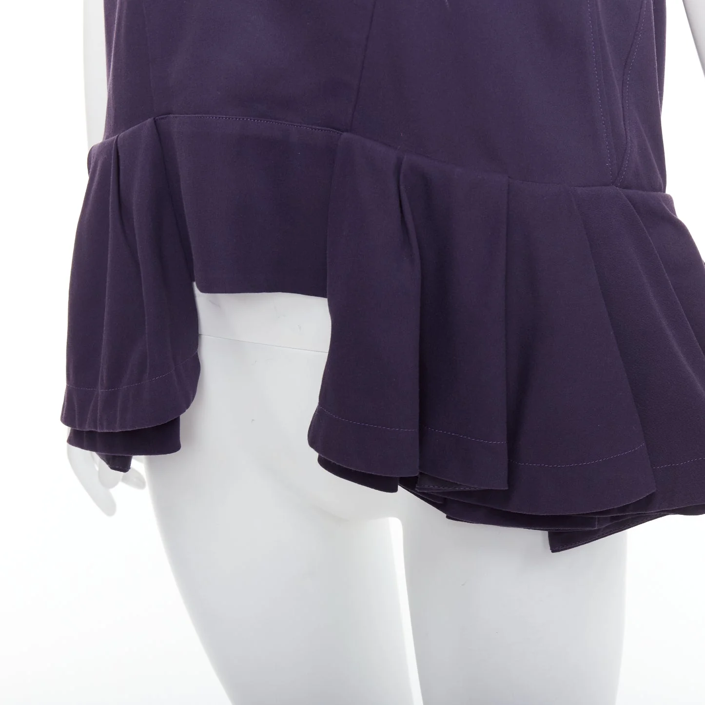 Women's Marni cotton silk Vneck peplum hi low tunic top - Image 8