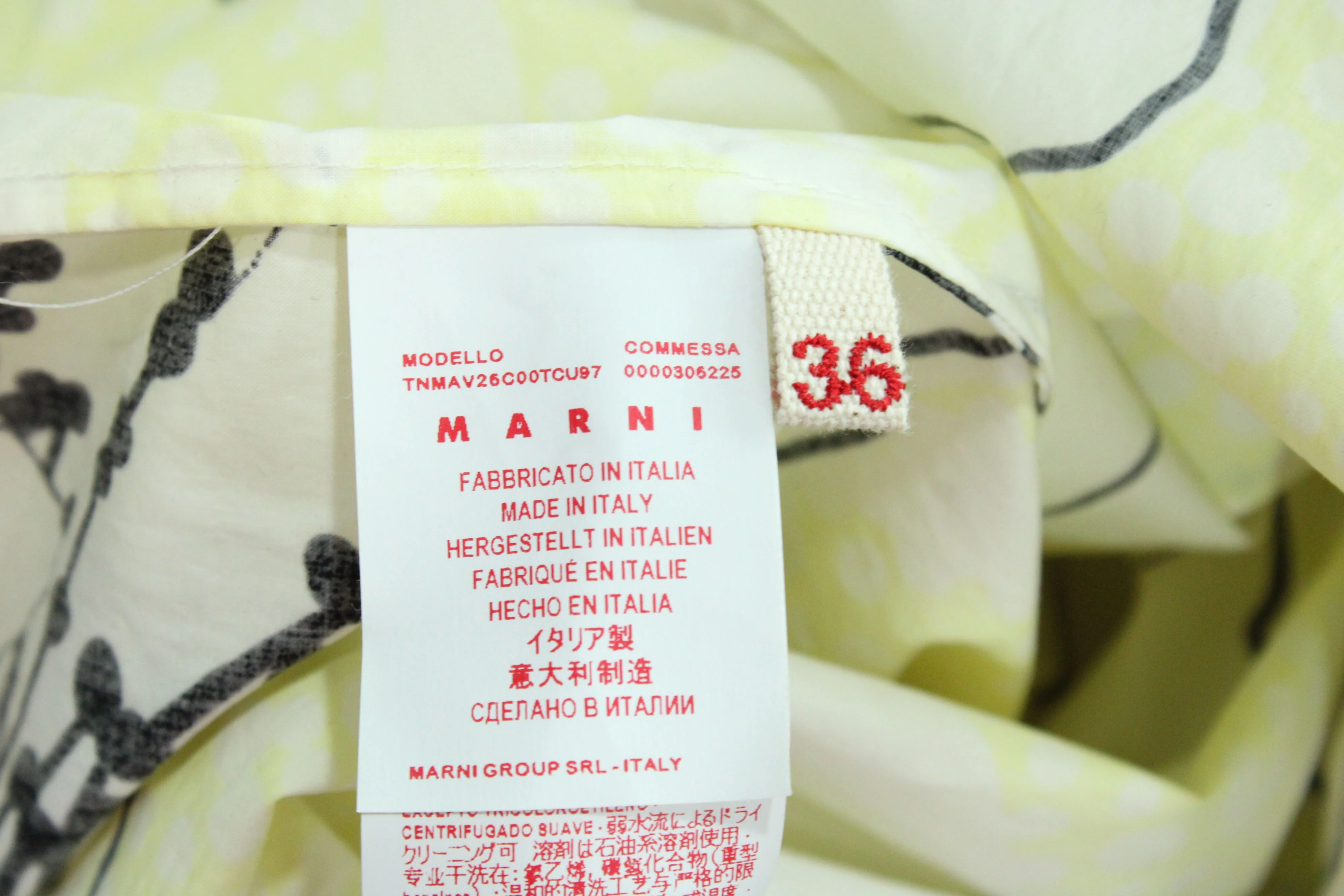 Women's Marni Floral Belted Dress in Yellow Cotton - Image 5