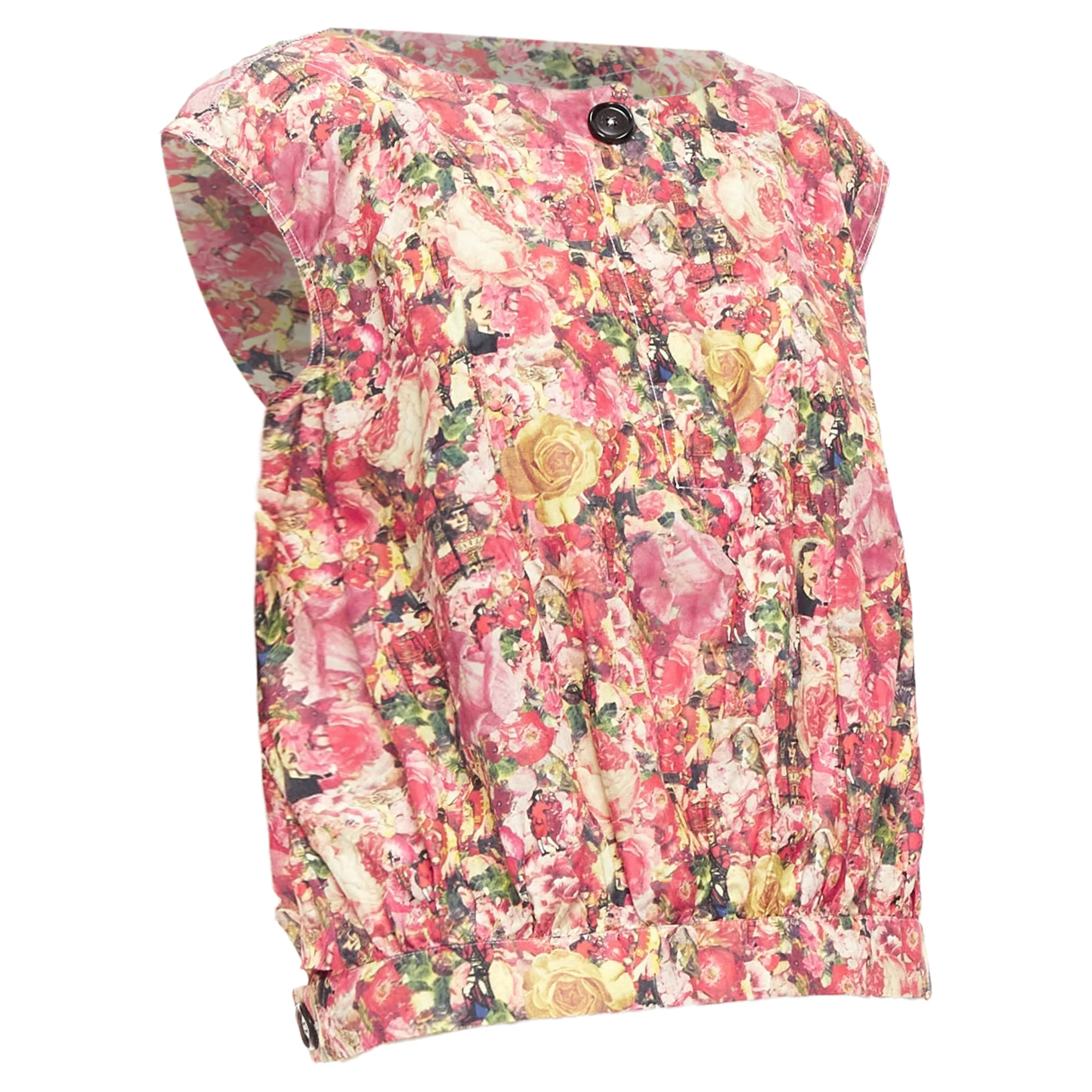 Women's Marni floral print button boxy vest top - Image 3