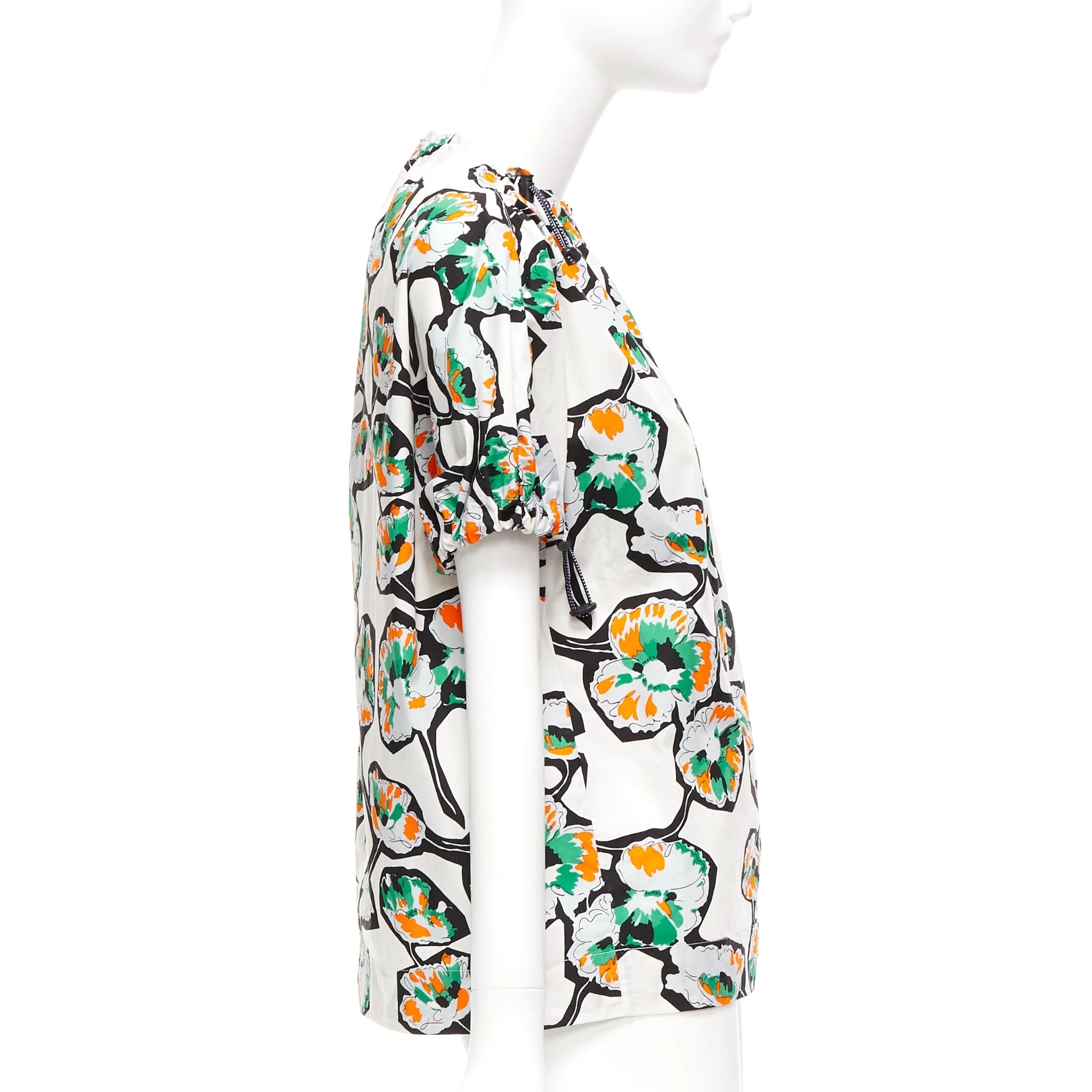 Women's Marni floral print drawstring loop toggle shirt - Image 10