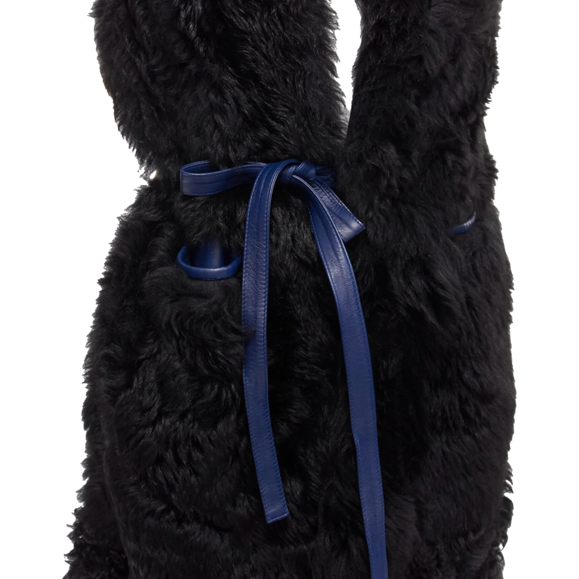 Women's Marni lamb shearling fur leather belted belt - Image 6