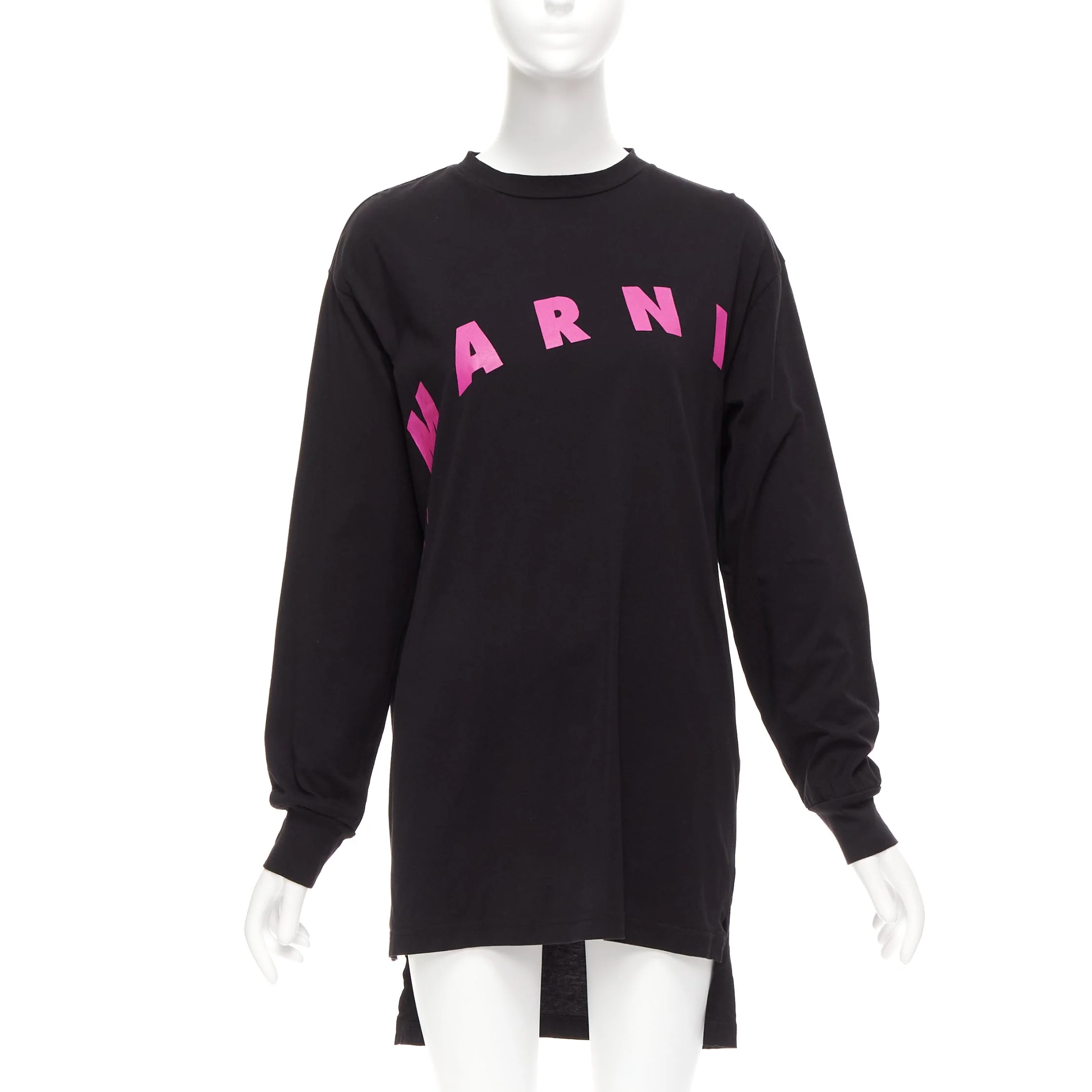 Women's Marni logo print long sleeve crew neck sweater dress - Image 7