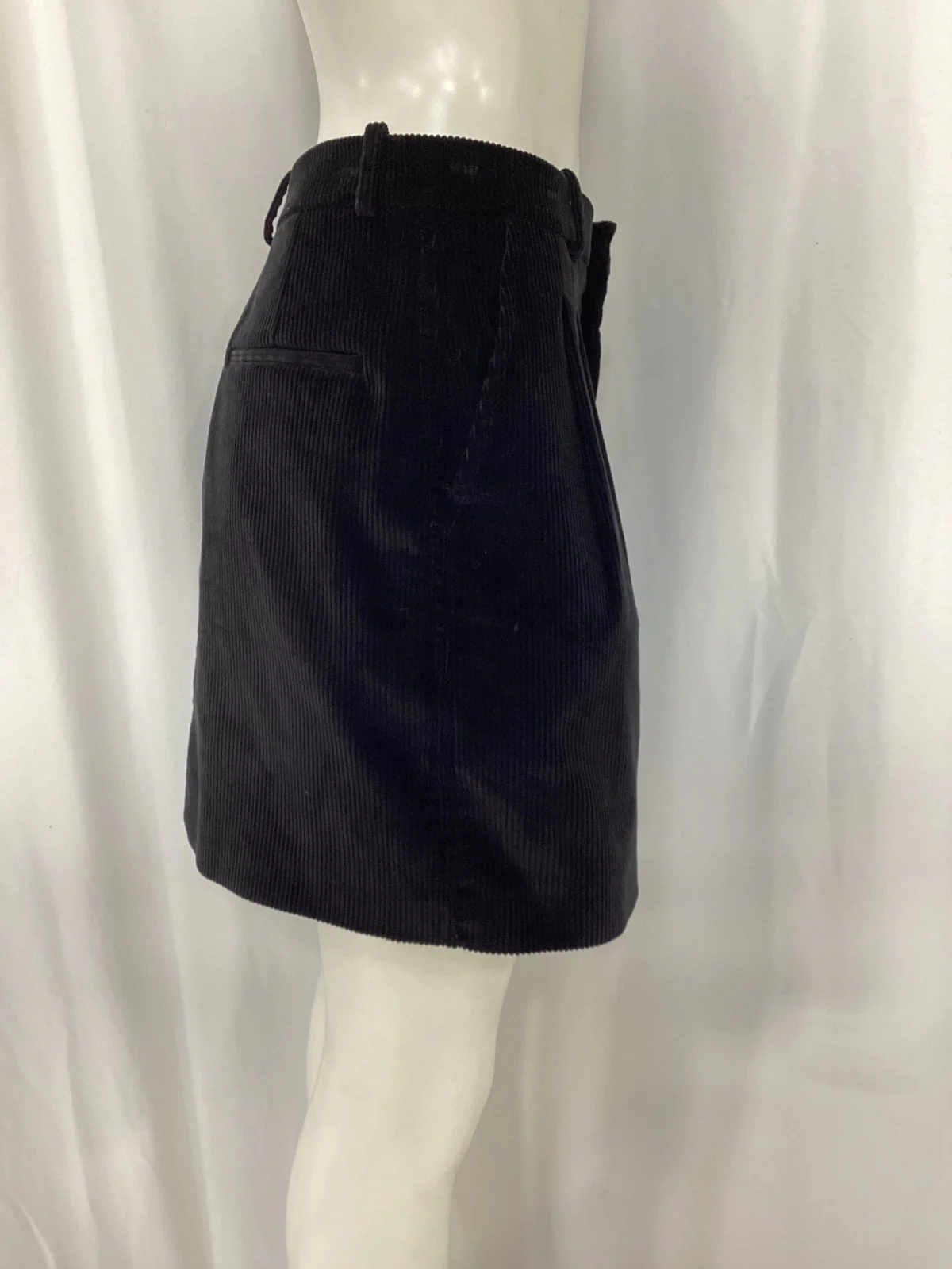 Women's Marni Mini A-Line Skirt in Black Corduroy - Image 7