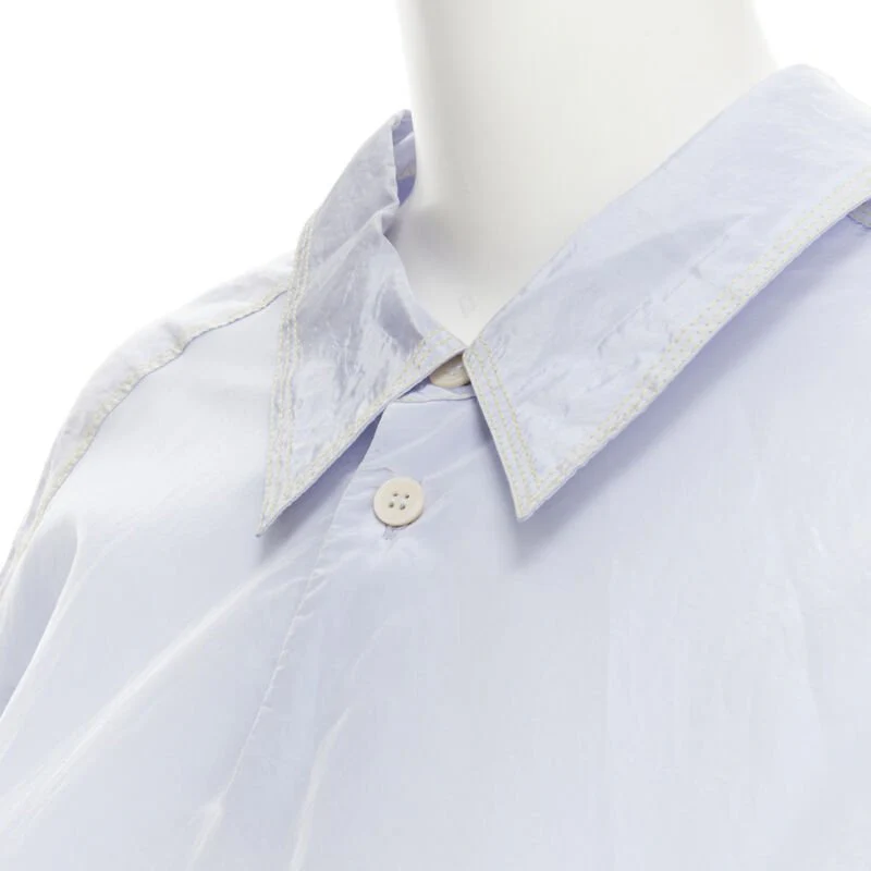 Women's Marni overstitching crinkled viscose round boxy dress - Image 8