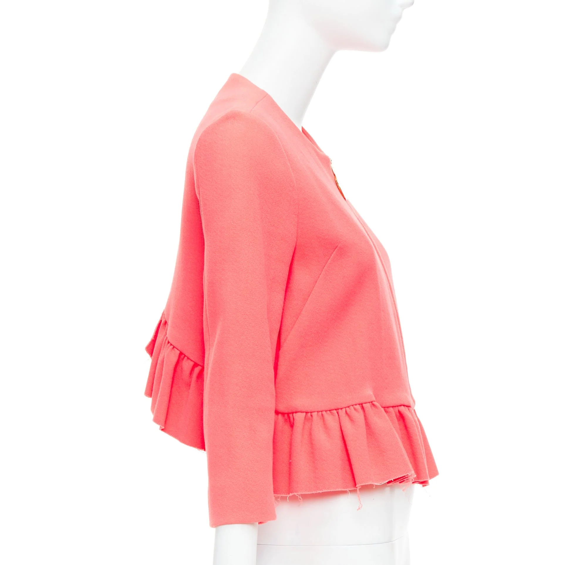Women's Marni Ruffle Hem Zip Front Cropped Jacket - Image 10