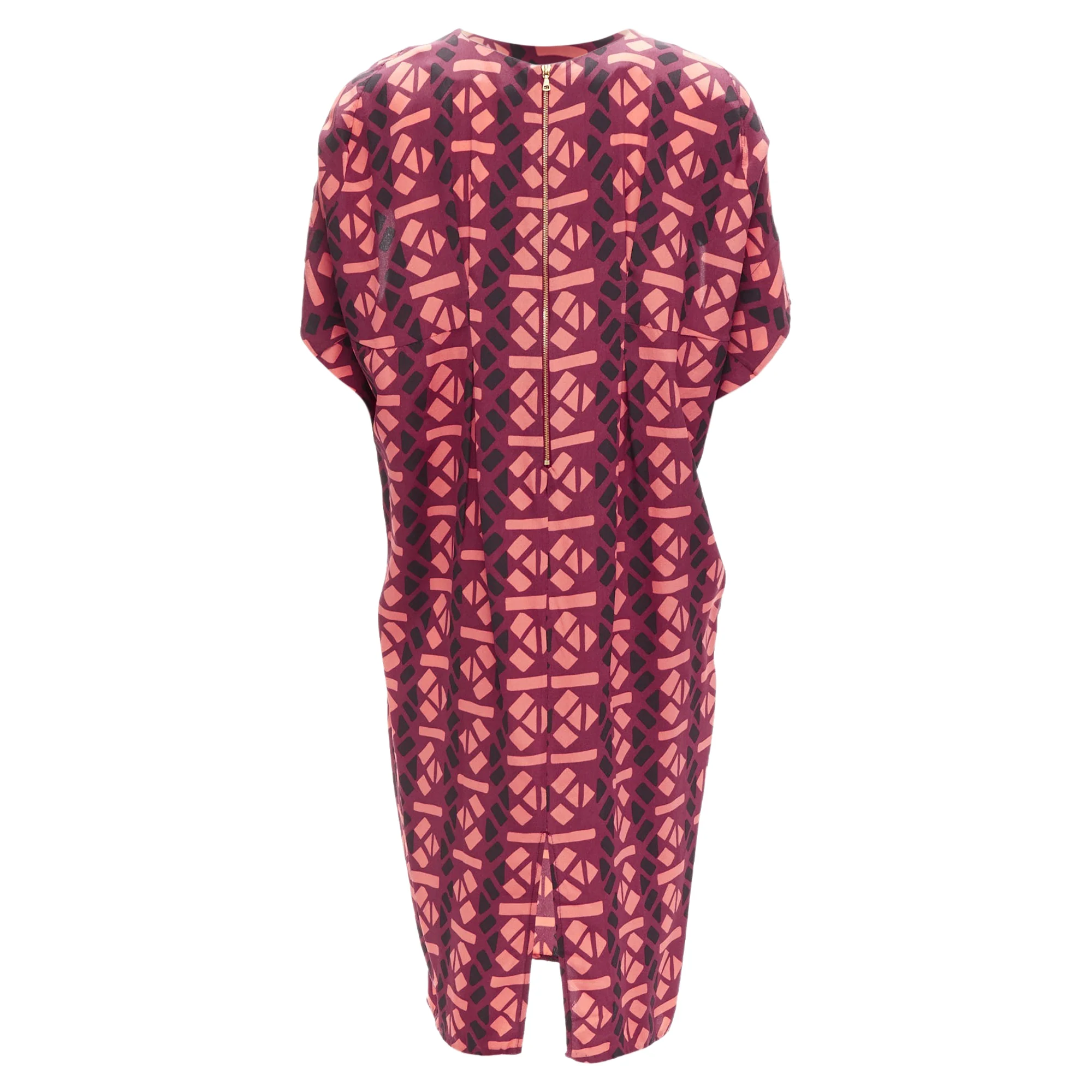 Women's Marni silk geometric print cap sleeves dress - Image 5