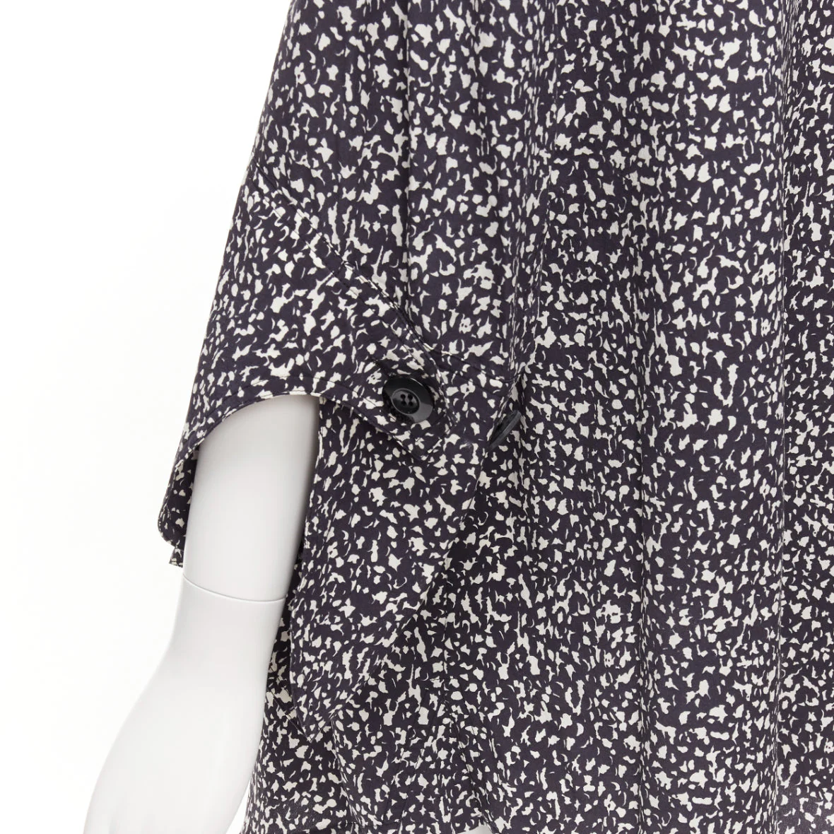 Women's Marni Silk Speckle Print Asymmetric Neck Shirt Dress - Image 8