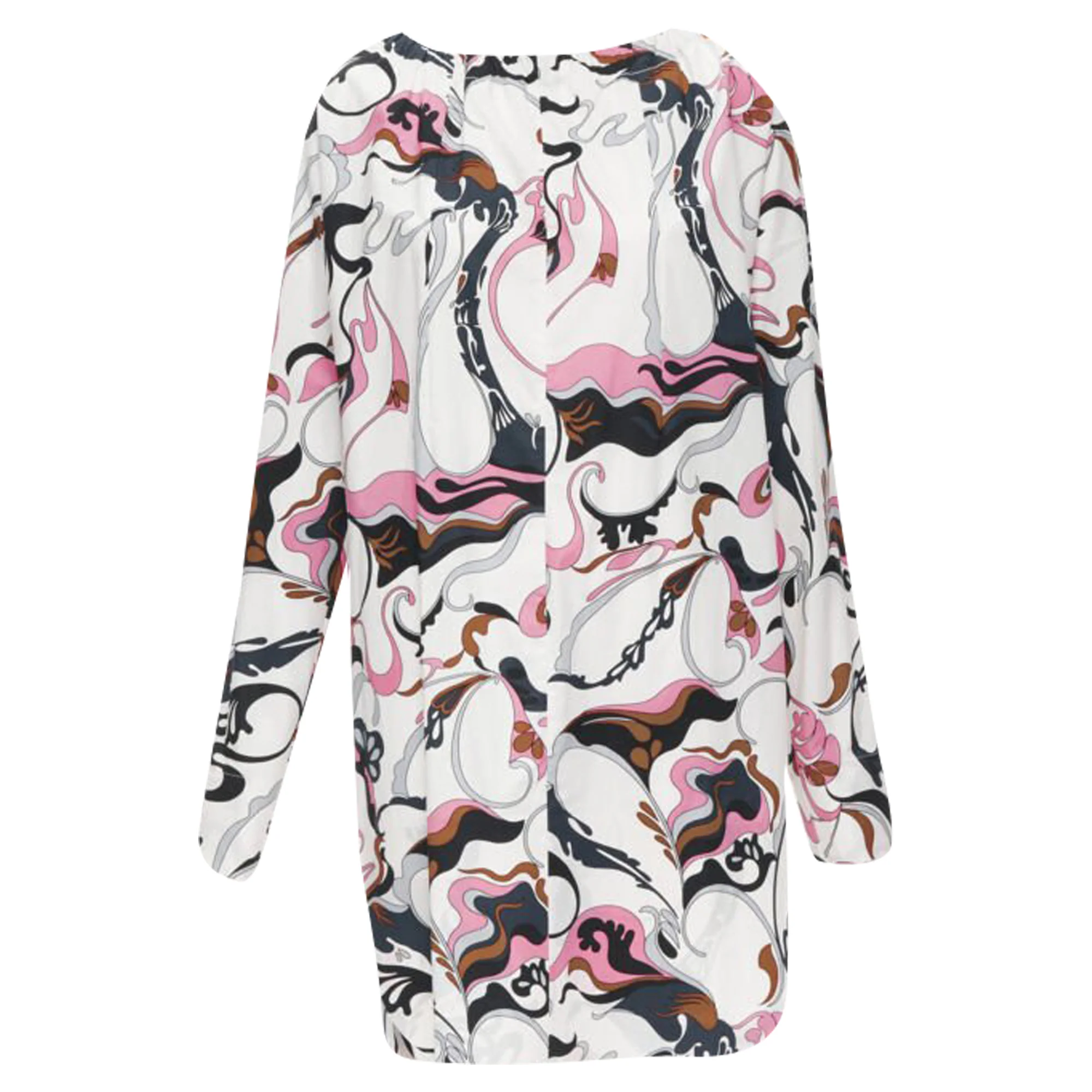 Women's Marni swirl floral cotton boat neck long sleeve dress