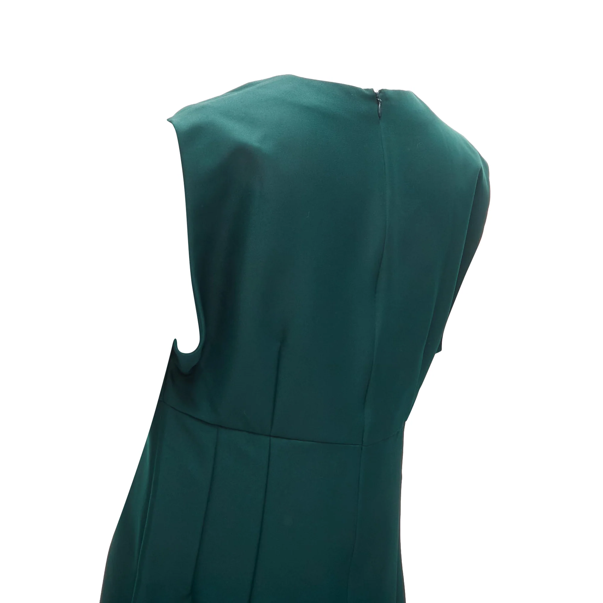 Women's Marni twill V neck dart pleat waist sleeveless boxy dress - Image 2