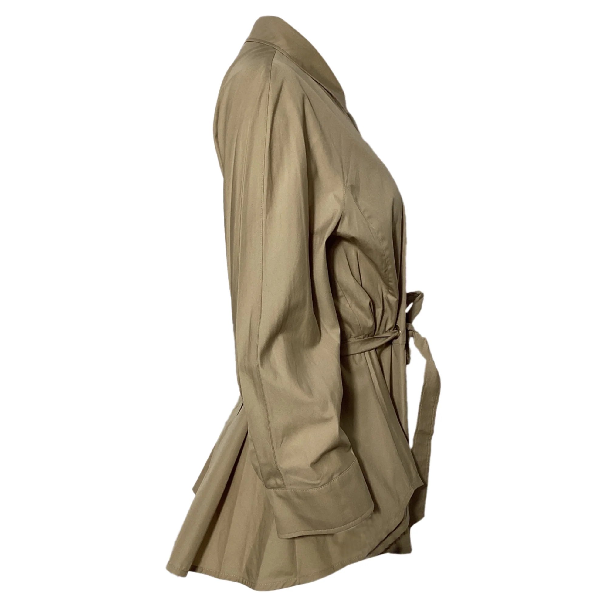 Women's Max Mara Cuneo Belted Shirt in Beige Cotton - Image 2
