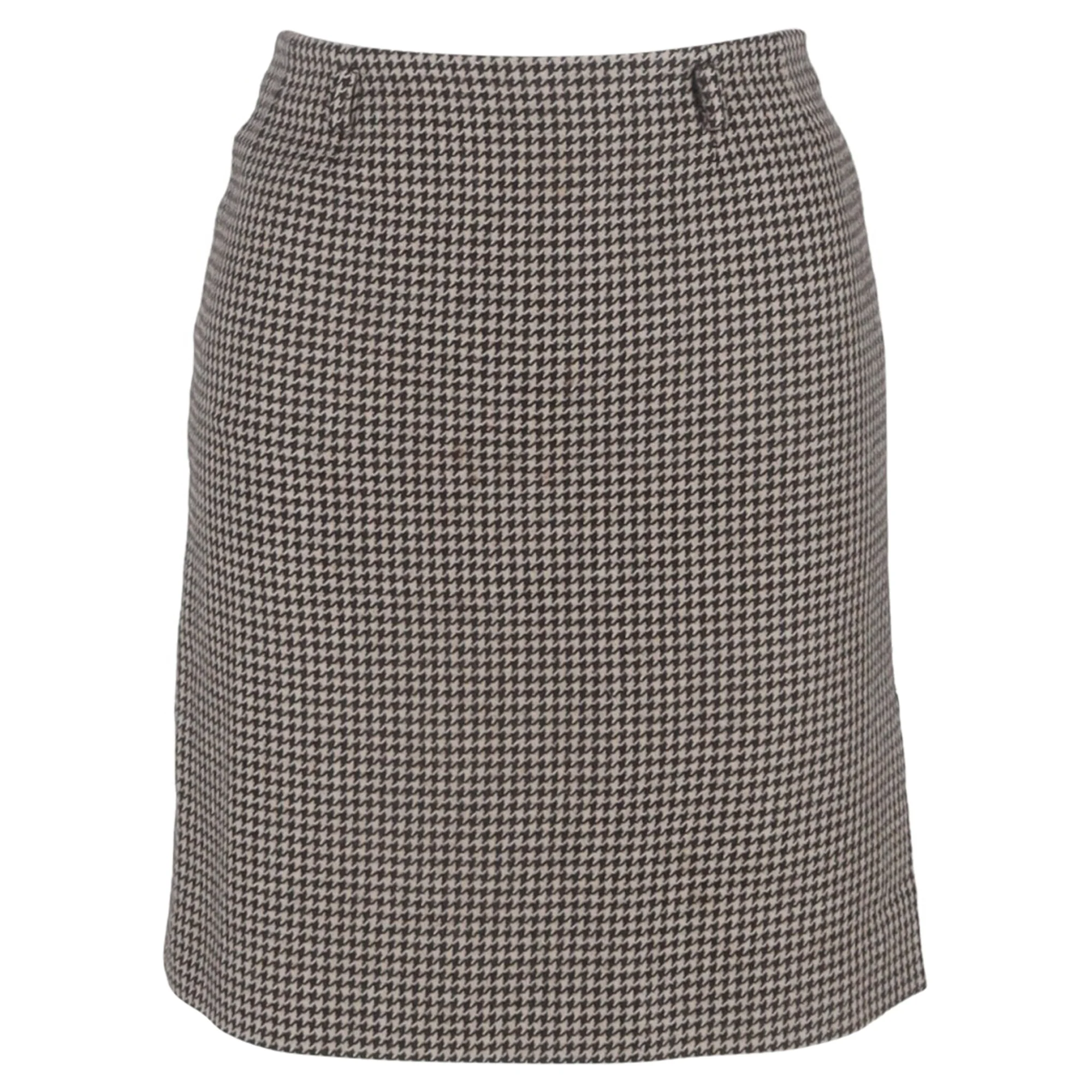 Women's Max Mara Houndstooth-Print Mini Skirt in Beige Wool