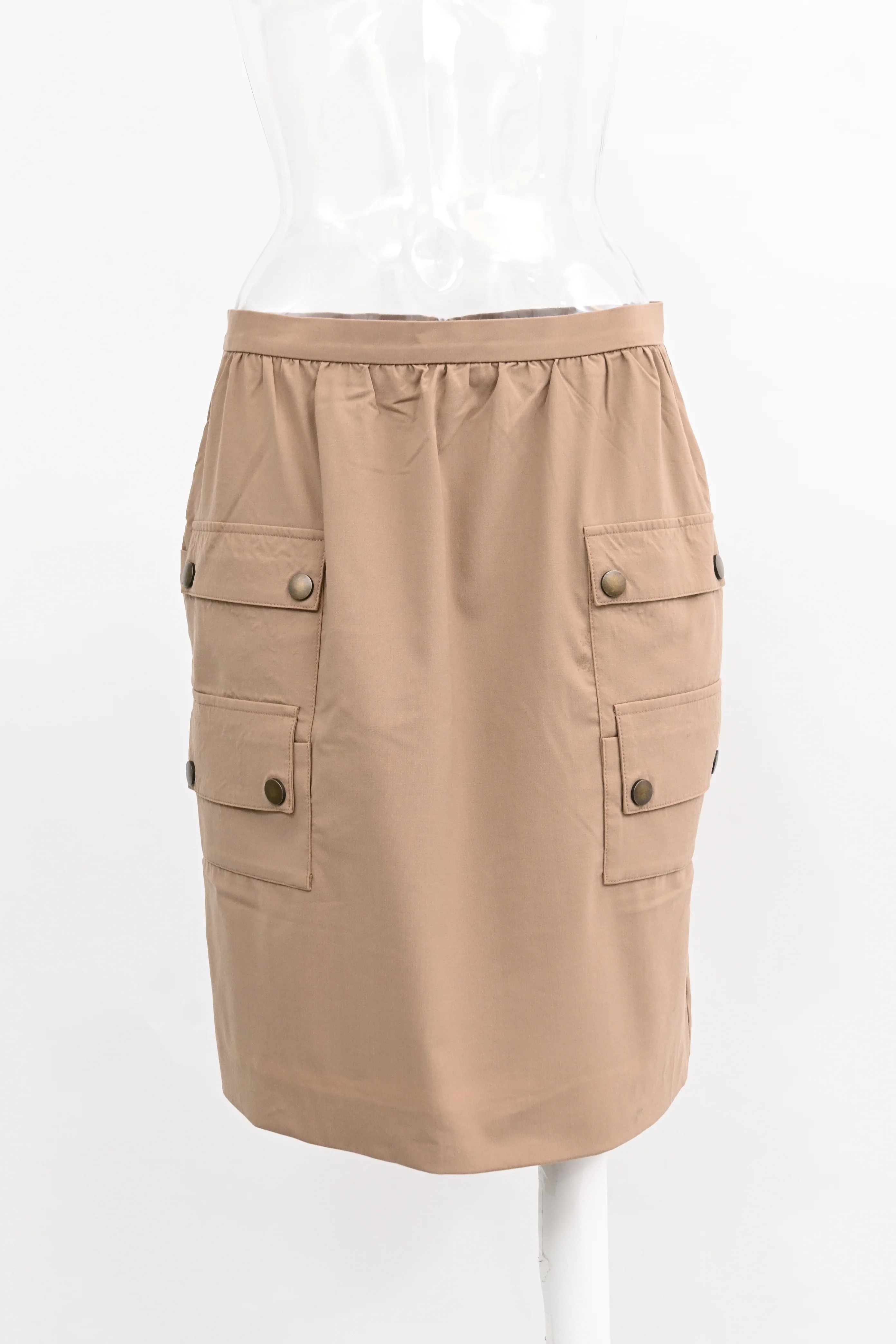 Women's Max Mara Klaus Cargo Mini Skirt in Beige Wool - Image 9