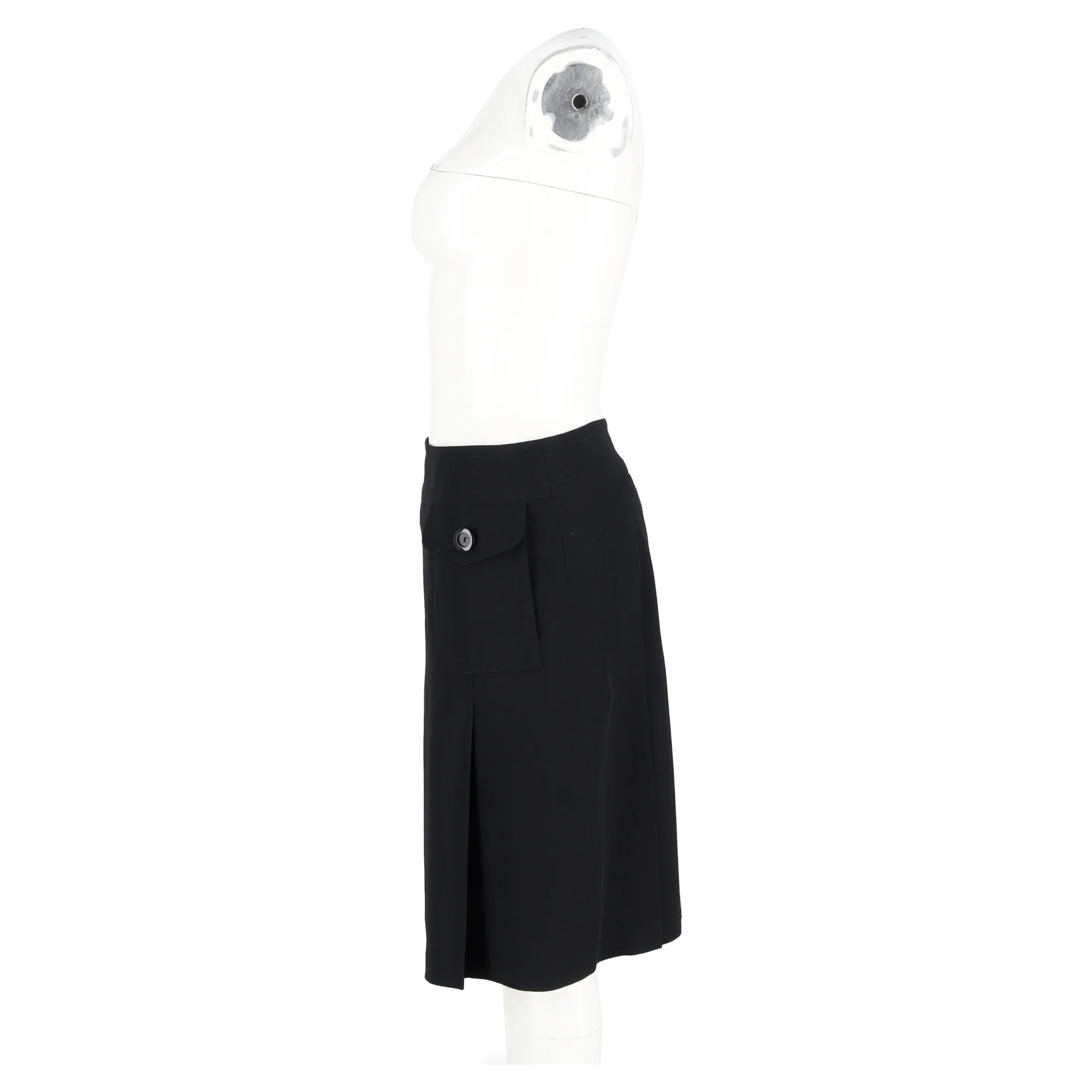 Women's Max Mara Knee Length Skirt in Black Polyester - Image 5