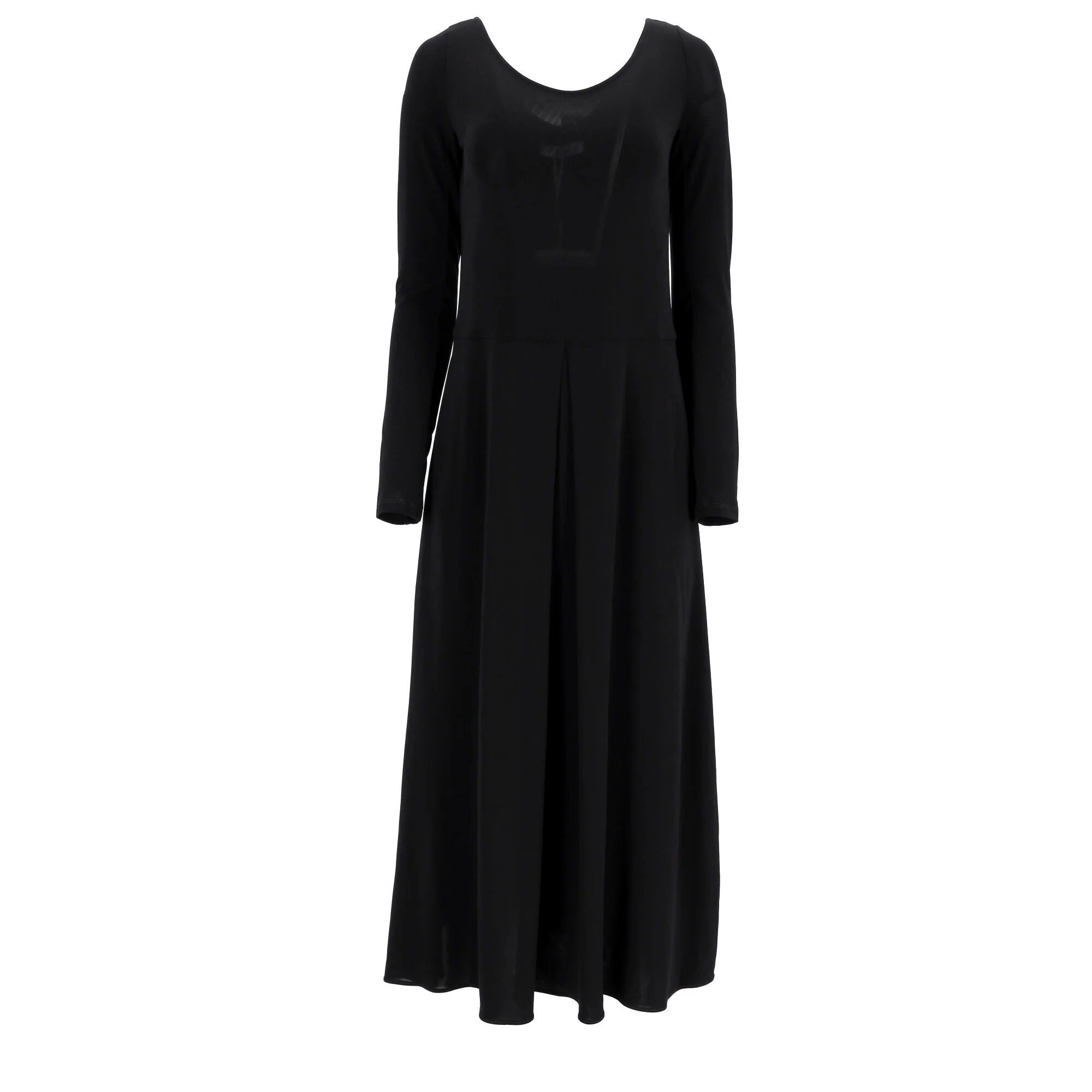 Women's Max Mara Leisure Pleated Jersey Maxi Dress in Black Viscose - Image 7